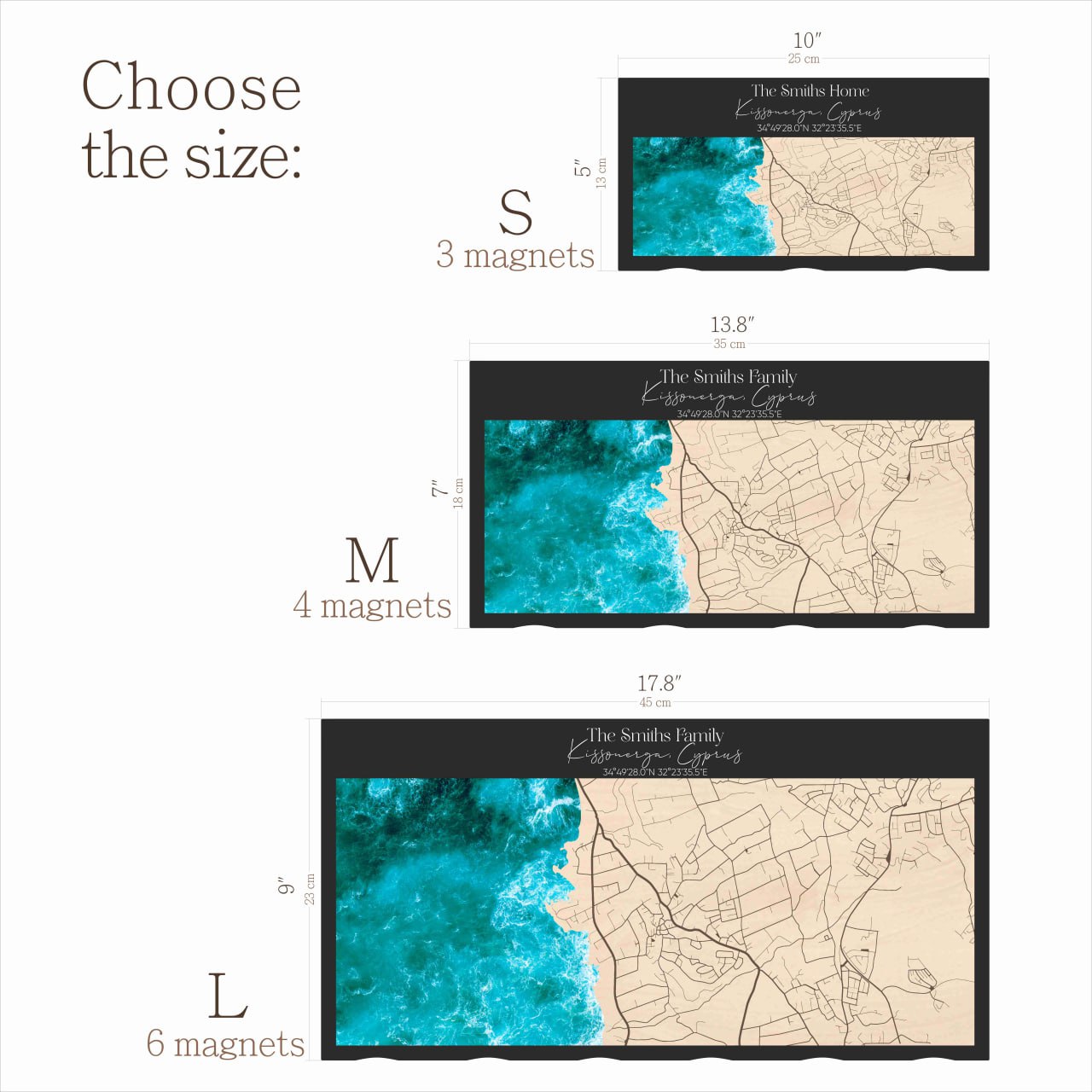 Personalized Wooden Key Holder with a Custom Location Map