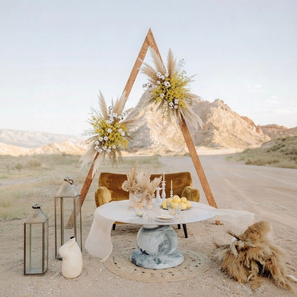 Wooden Wedding Arch: Hexagon, Triangle & Ruby-Shaped Wooden Arbor Backdrop