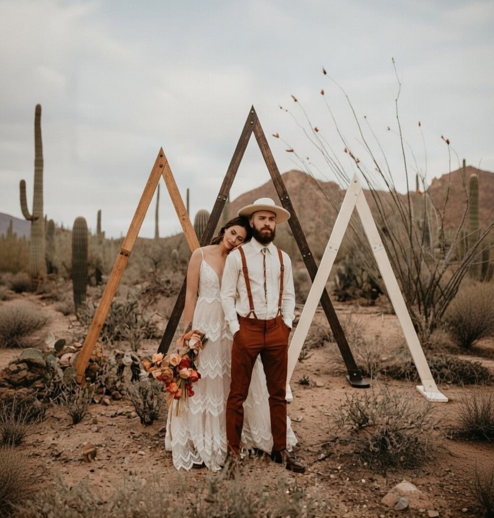 Wooden Wedding Arch: Hexagon, Triangle & Ruby-Shaped Wooden Arbor Backdrop