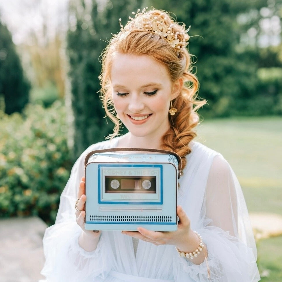 Custom Audio Guest Book Alternative for Retro Music Wedding