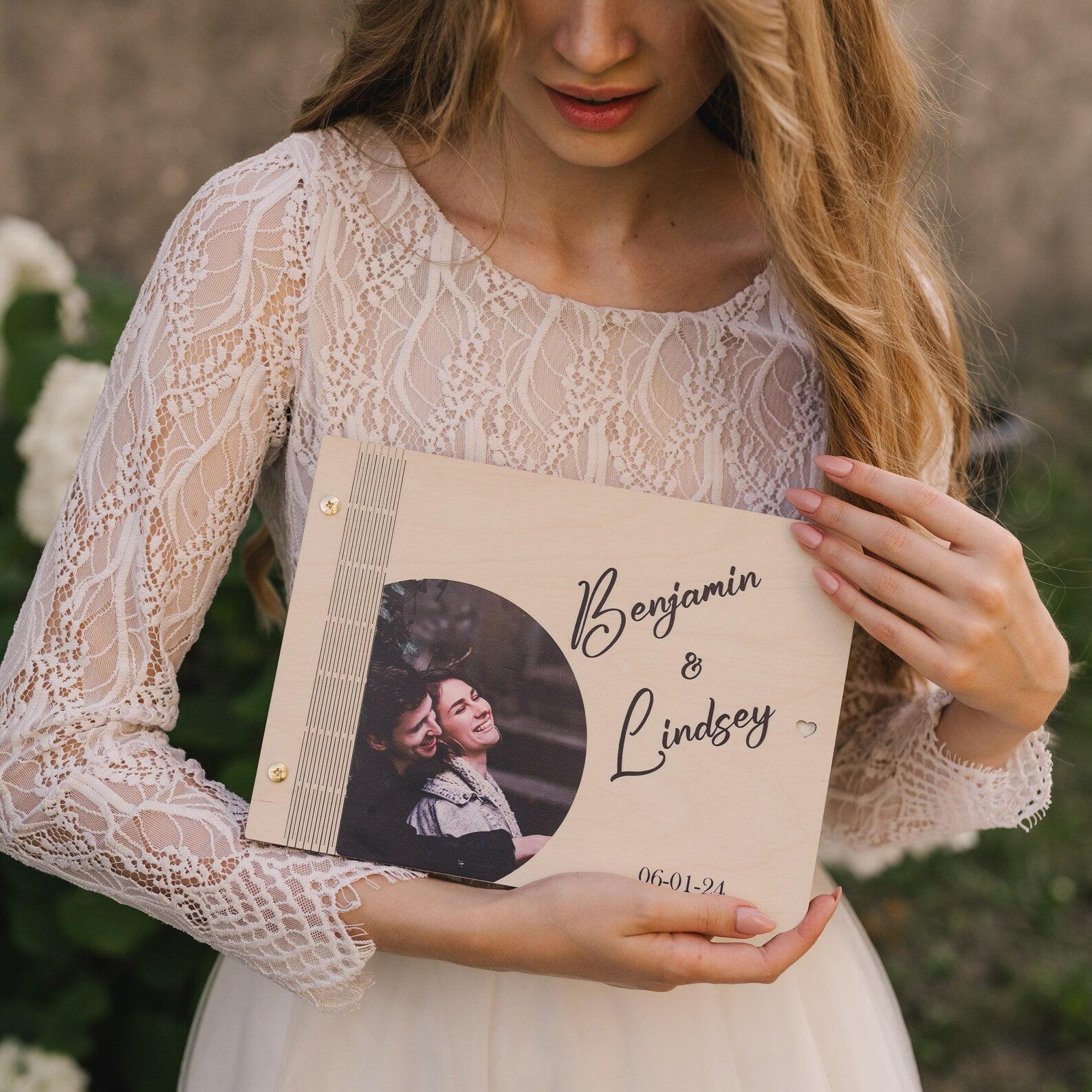 Livre d'or de mariage rétro personnalisé