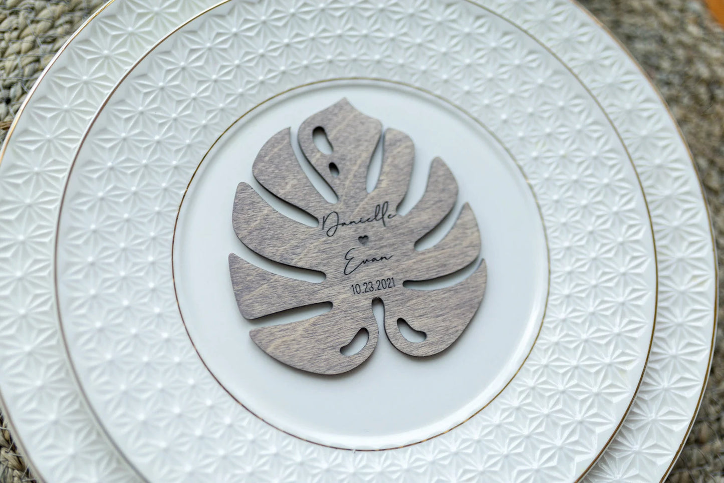 Tropical Wedding Monstera Favors