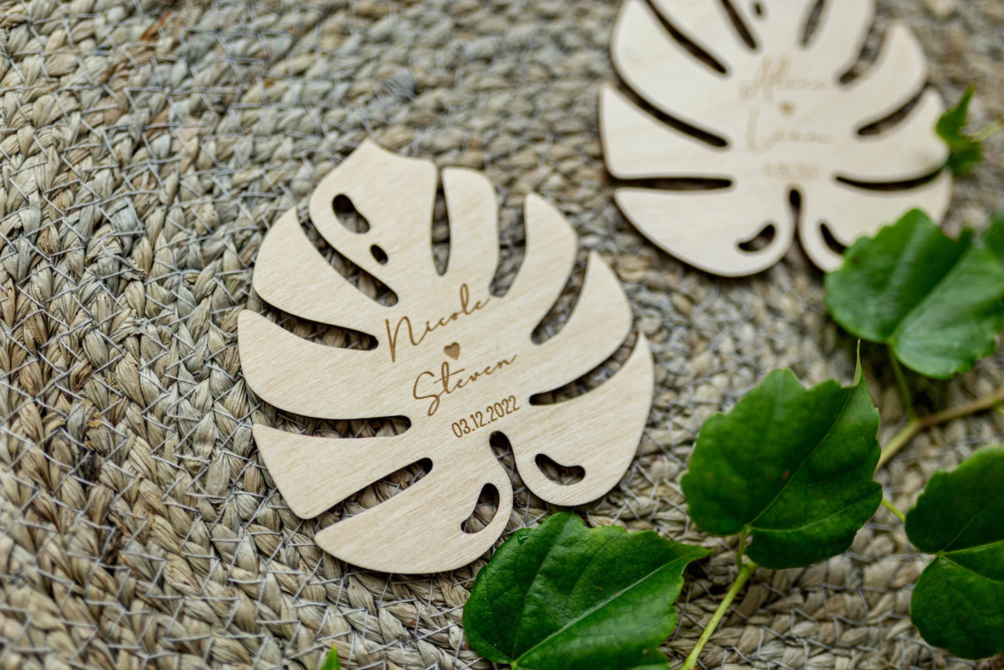 Tropical Wedding Monstera Favors