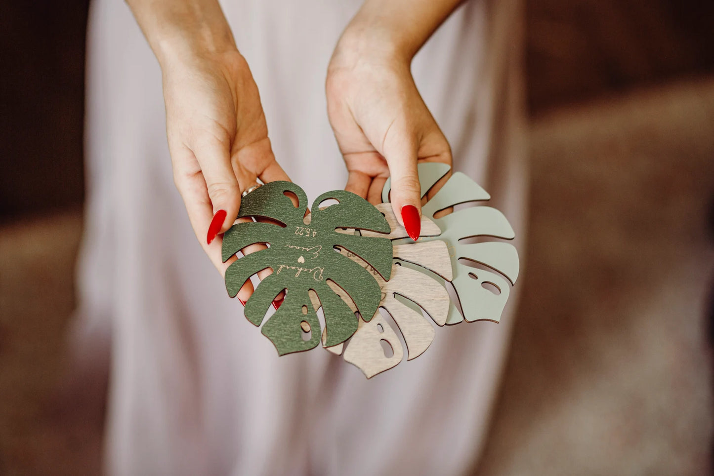 Tropical Wedding Monstera Favors