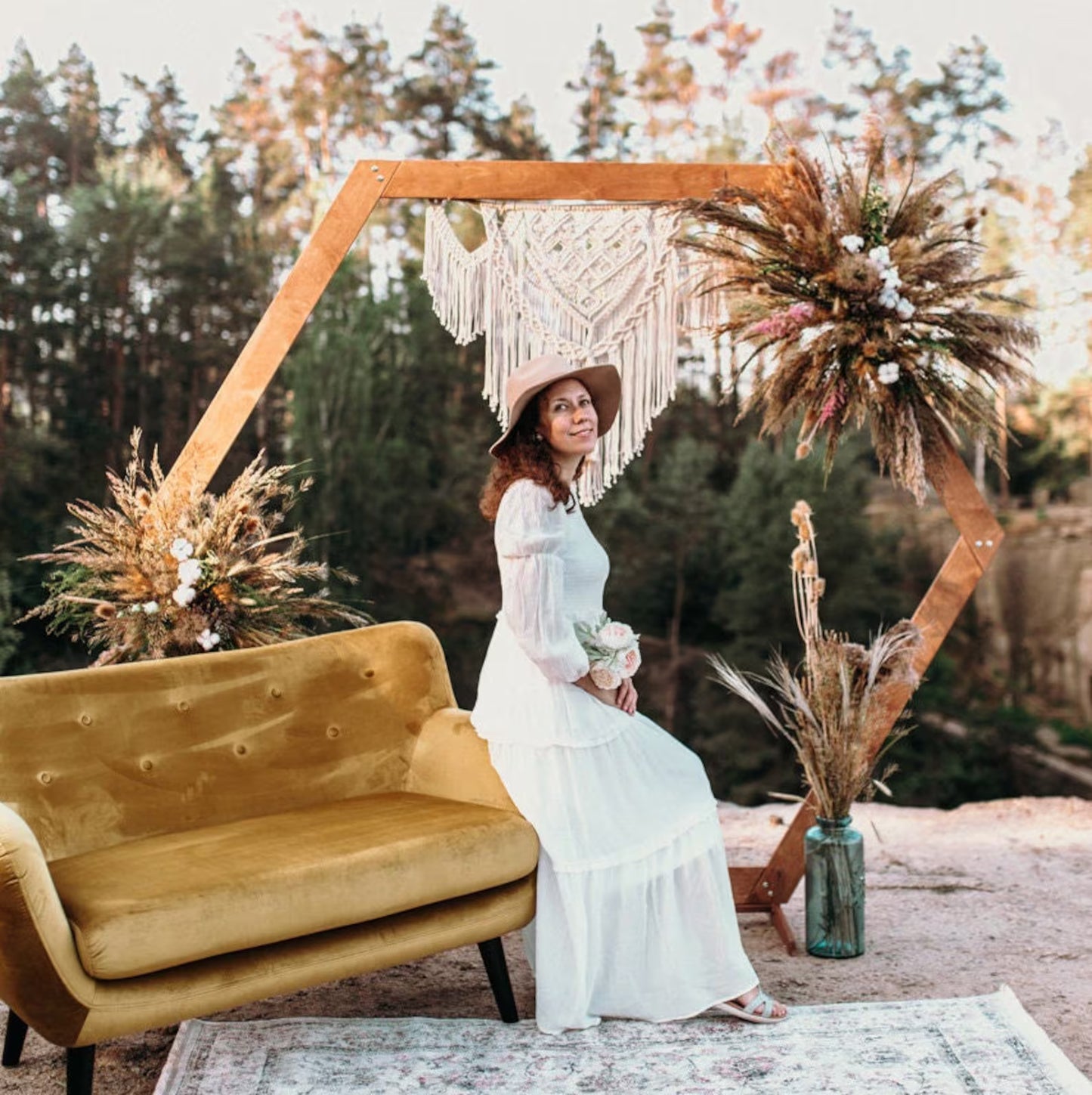 Wedding Arches: Hexagon, Triangle & Ruby-Shaped Wooden Arches