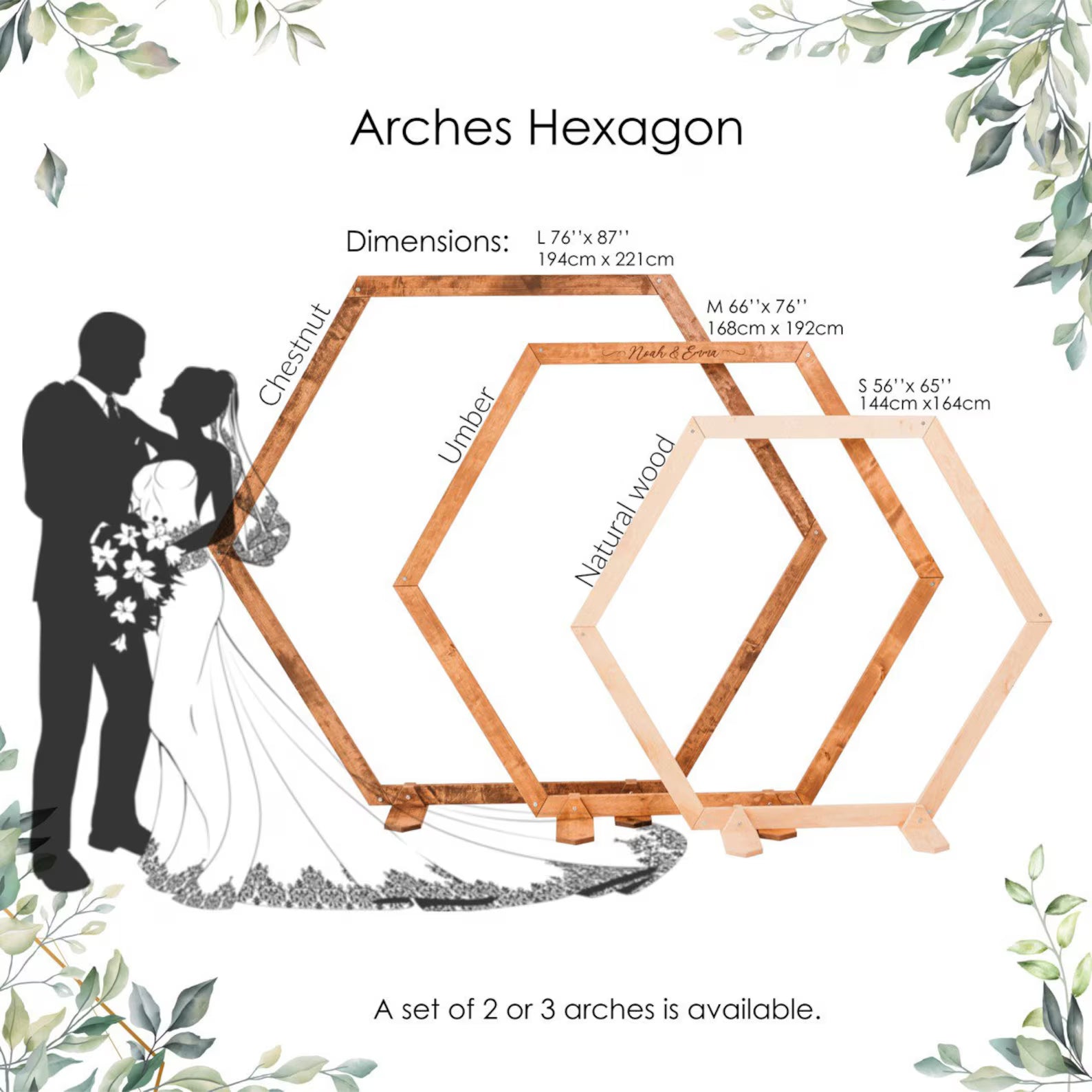 Wedding Arches: Hexagon, Triangle & Ruby-Shaped Wooden Arches