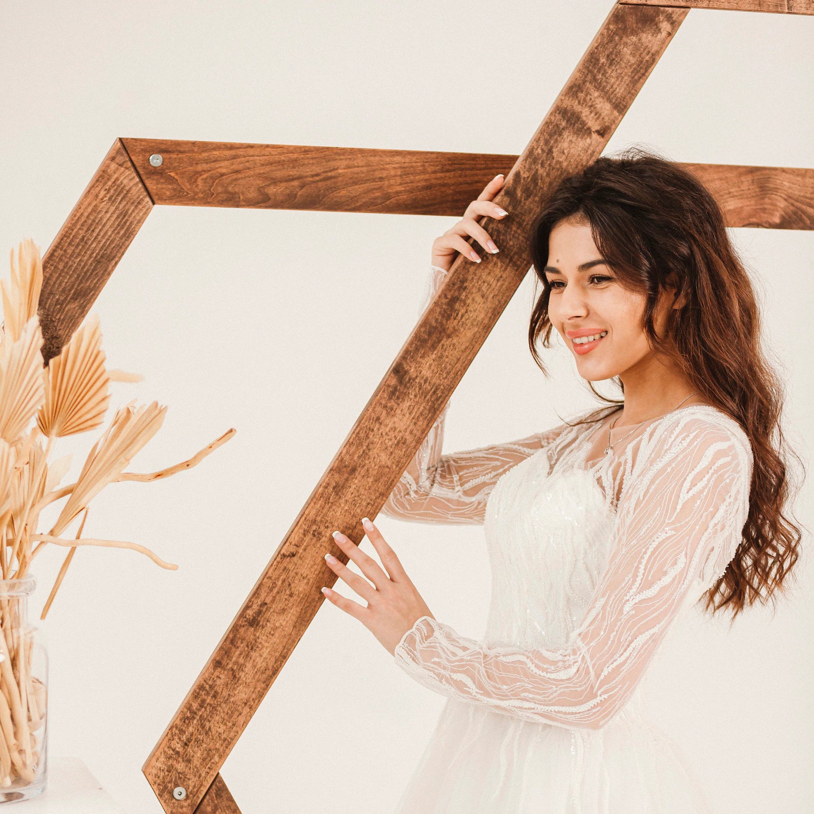 Wooden Wedding Arch: Hexagon, Triangle & Ruby-Shaped Wooden Arbor Backdrop