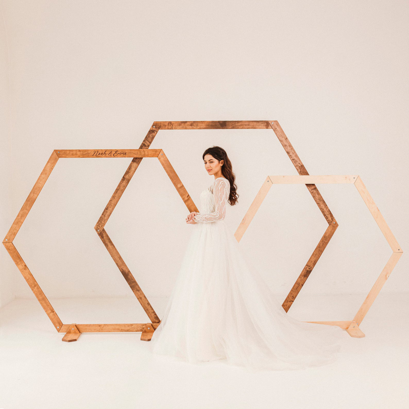 Wedding Arches: Hexagon, Triangle & Ruby-Shaped Wooden Arches