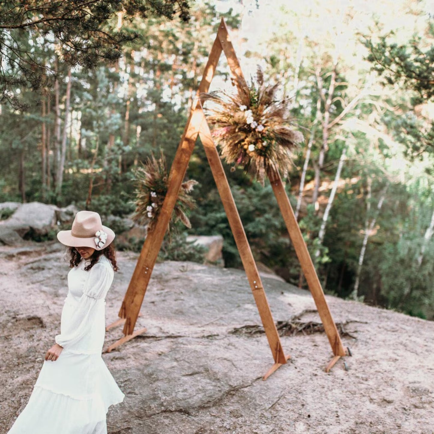 Wedding Arches: Hexagon, Triangle & Ruby-Shaped Wooden Arches