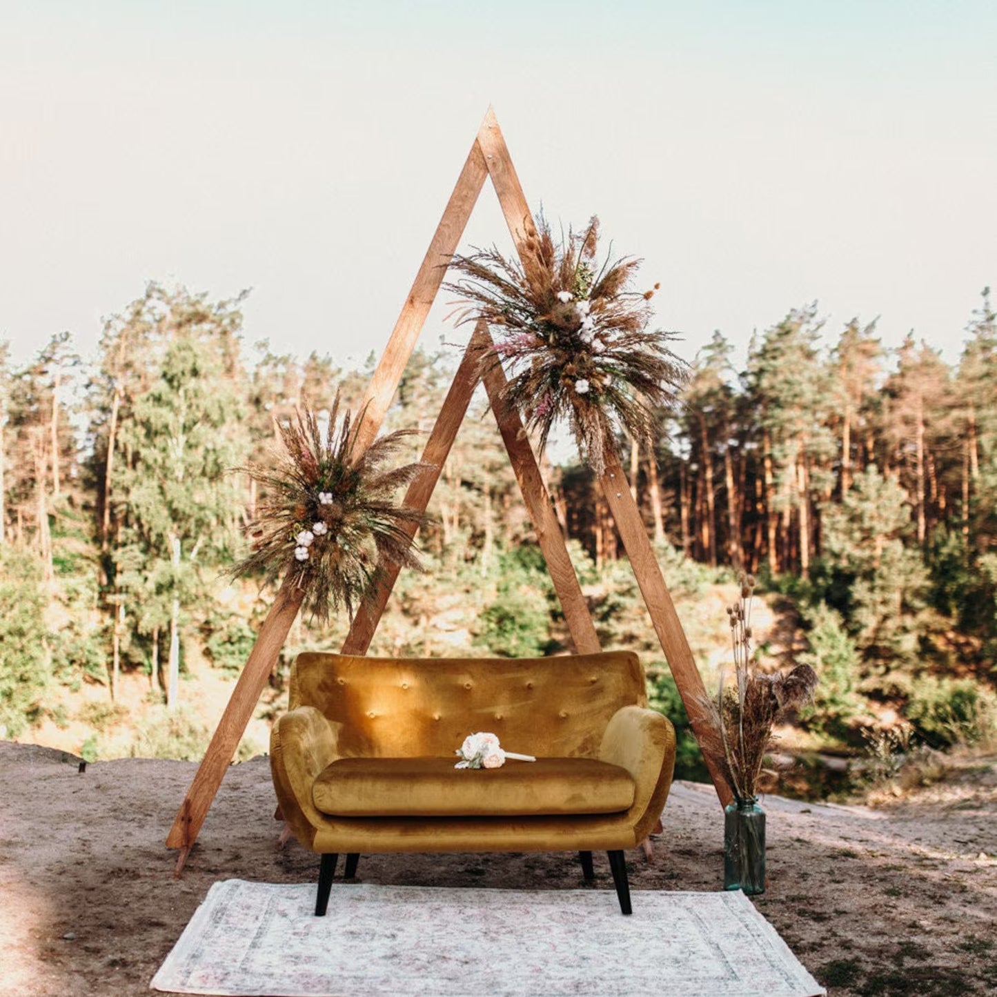 Wedding Arches: Hexagon, Triangle & Ruby-Shaped Wooden Arches