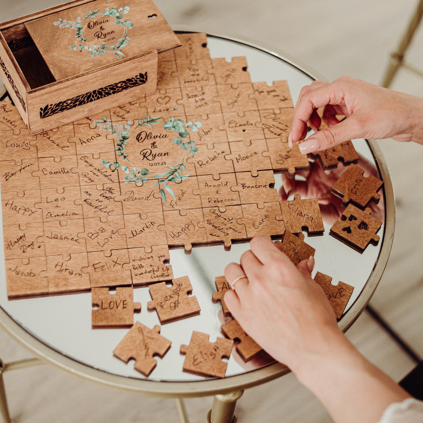 Personalized Wedding Guest Book Puzzle with Box