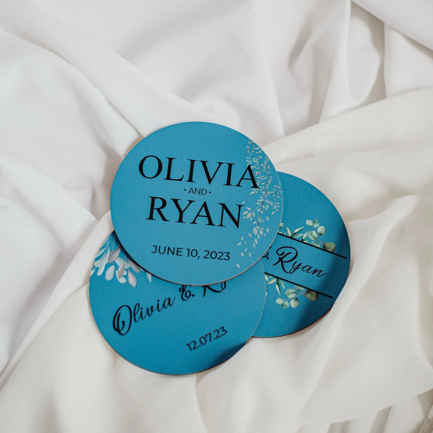 Rustic Wedding Circle Coasters