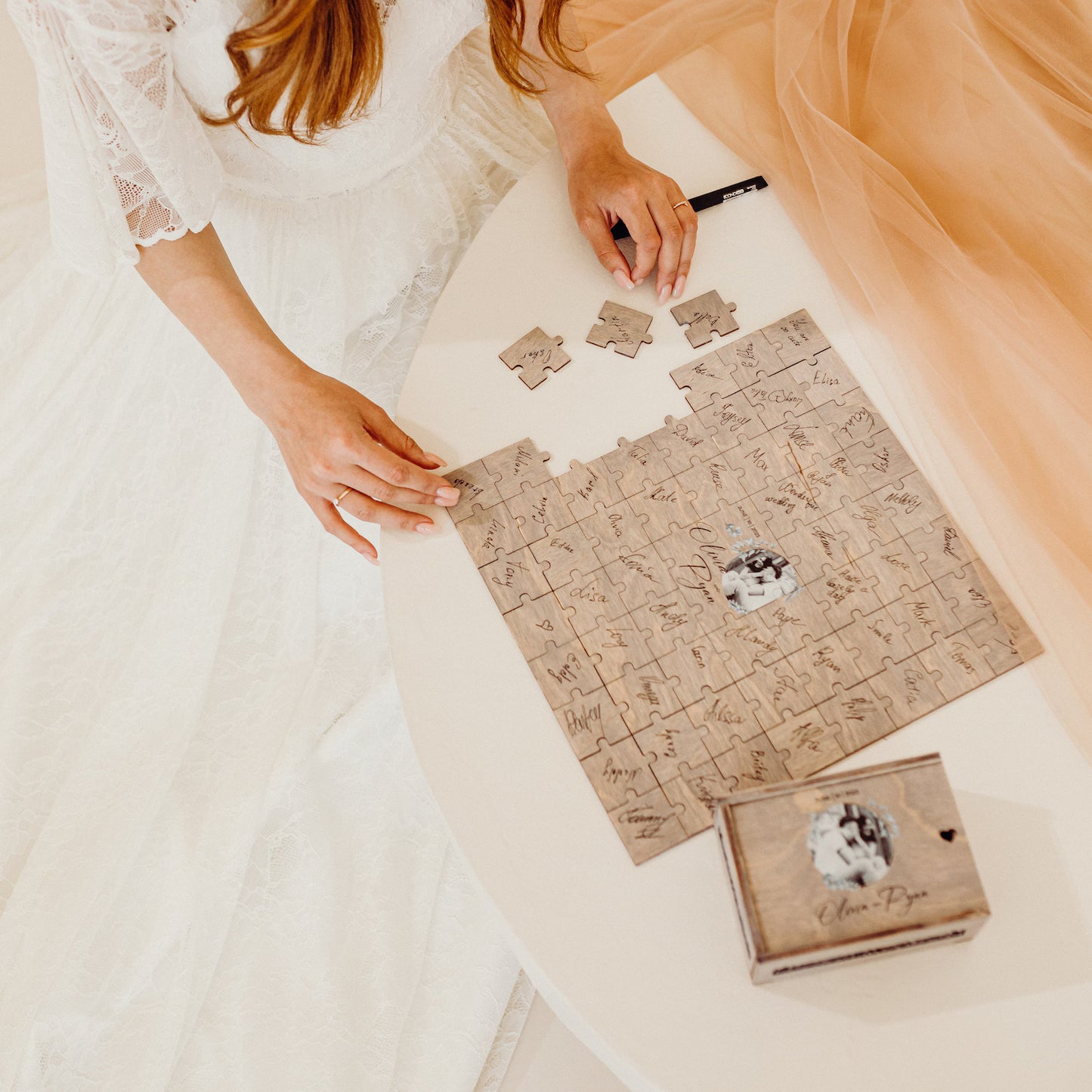 Personalized Wedding Guest Book Puzzle with Box