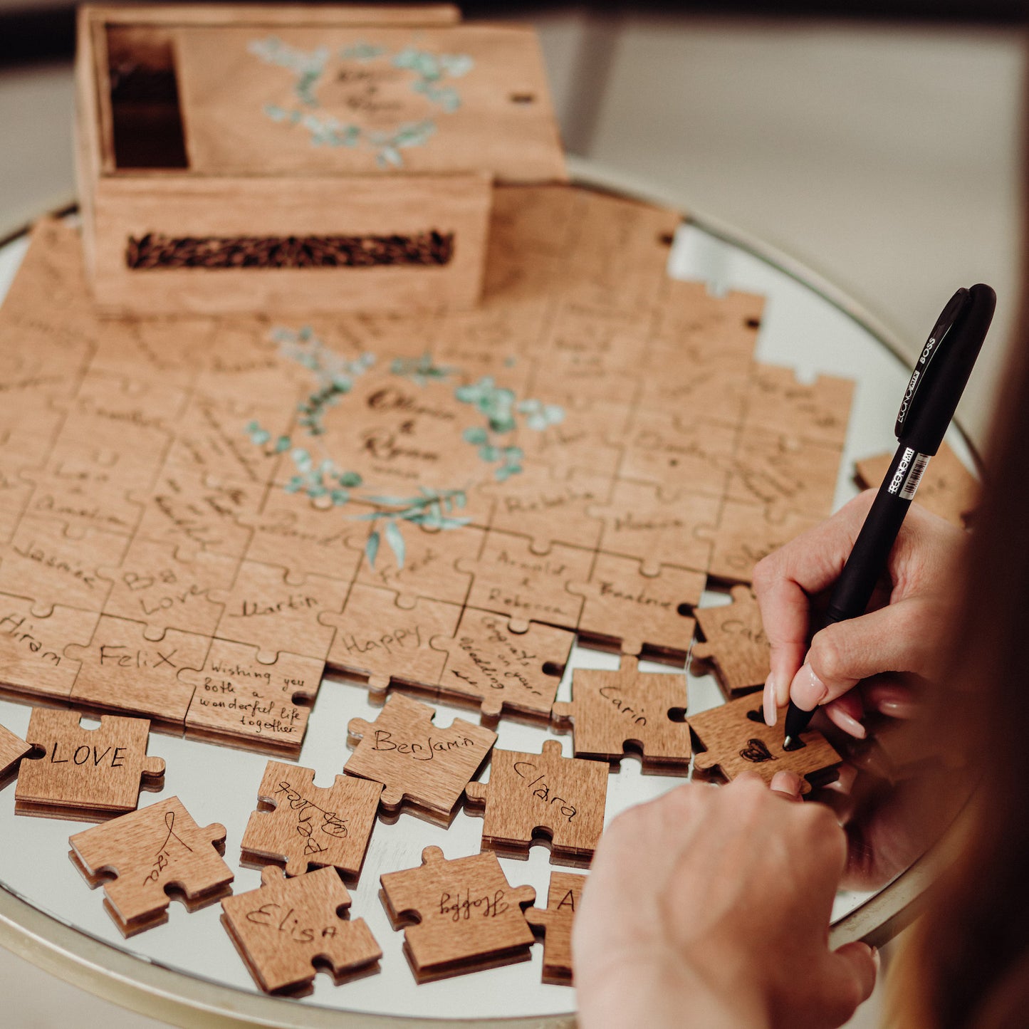 Personalized Wedding Guest Book Puzzle with Box