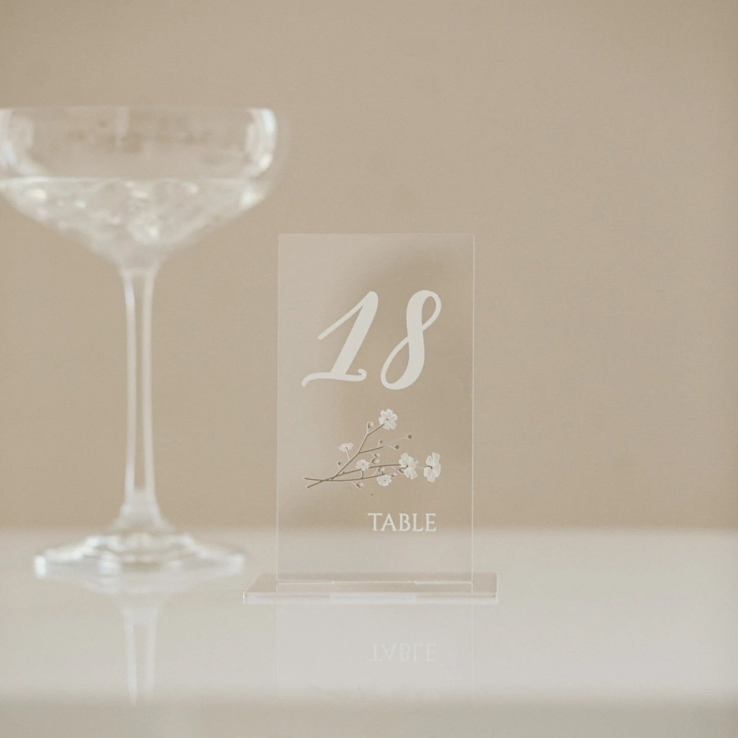 Acrylic Table Numbers for Minimalist Wedding