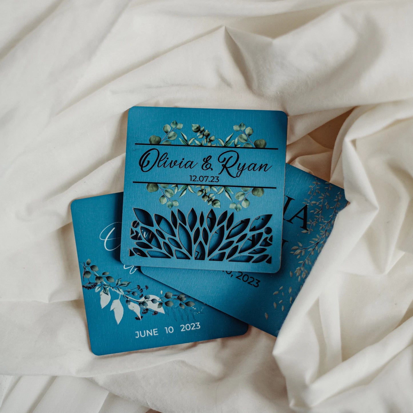 Rustic Wedding Square Coasters