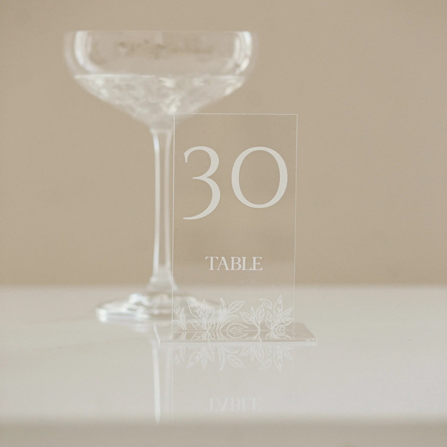 Acrylic Table Numbers for Minimalist Wedding