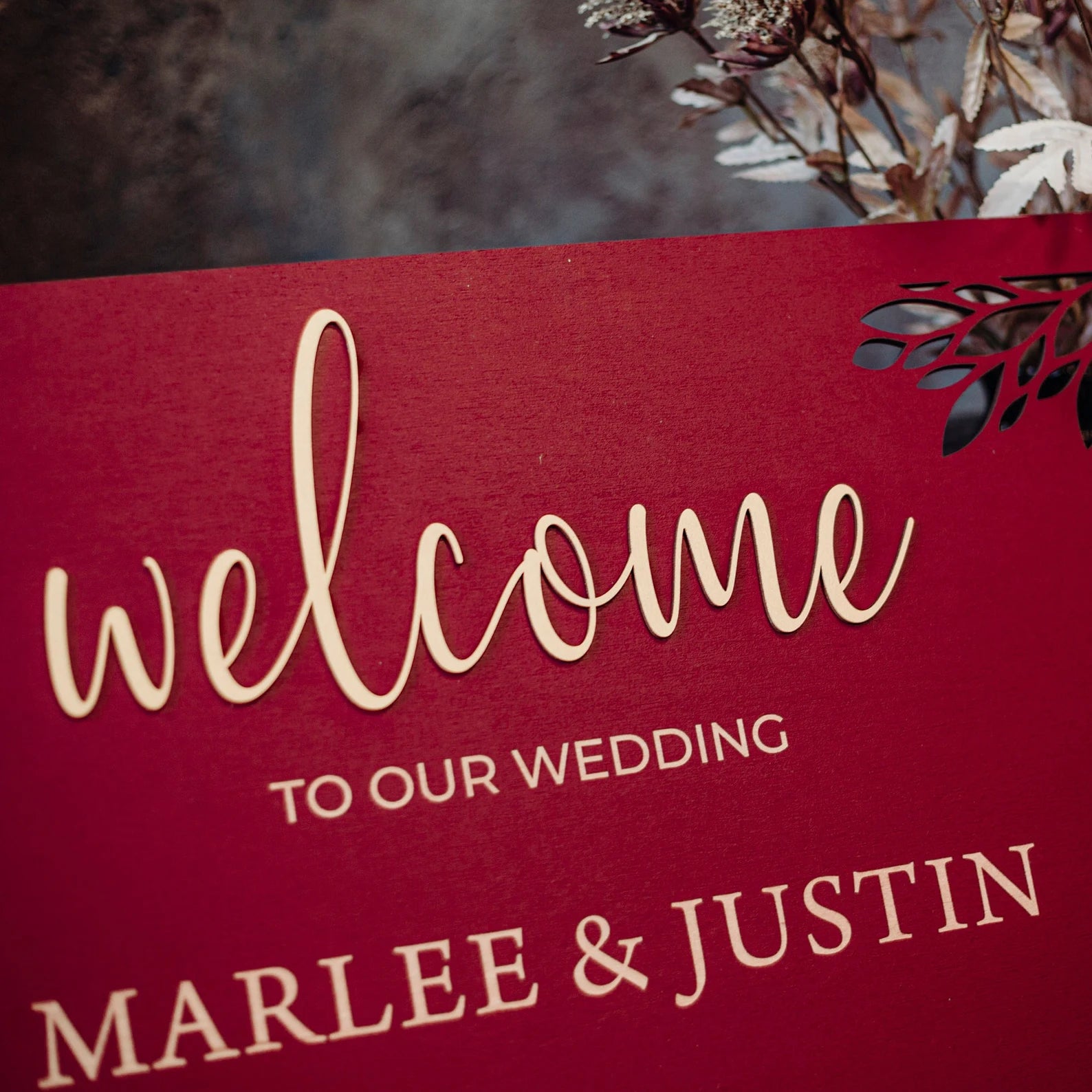 Personalisiertes Willkommensschild zur Hochzeit