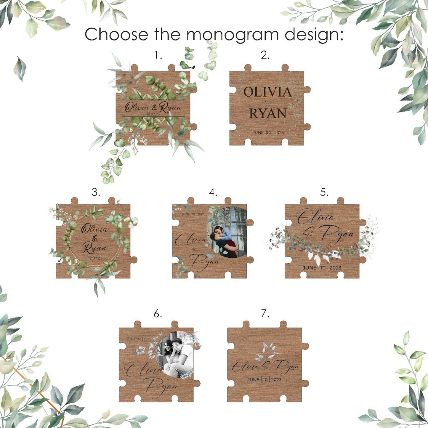 Personalized Wedding Guest Book Puzzle with Box
