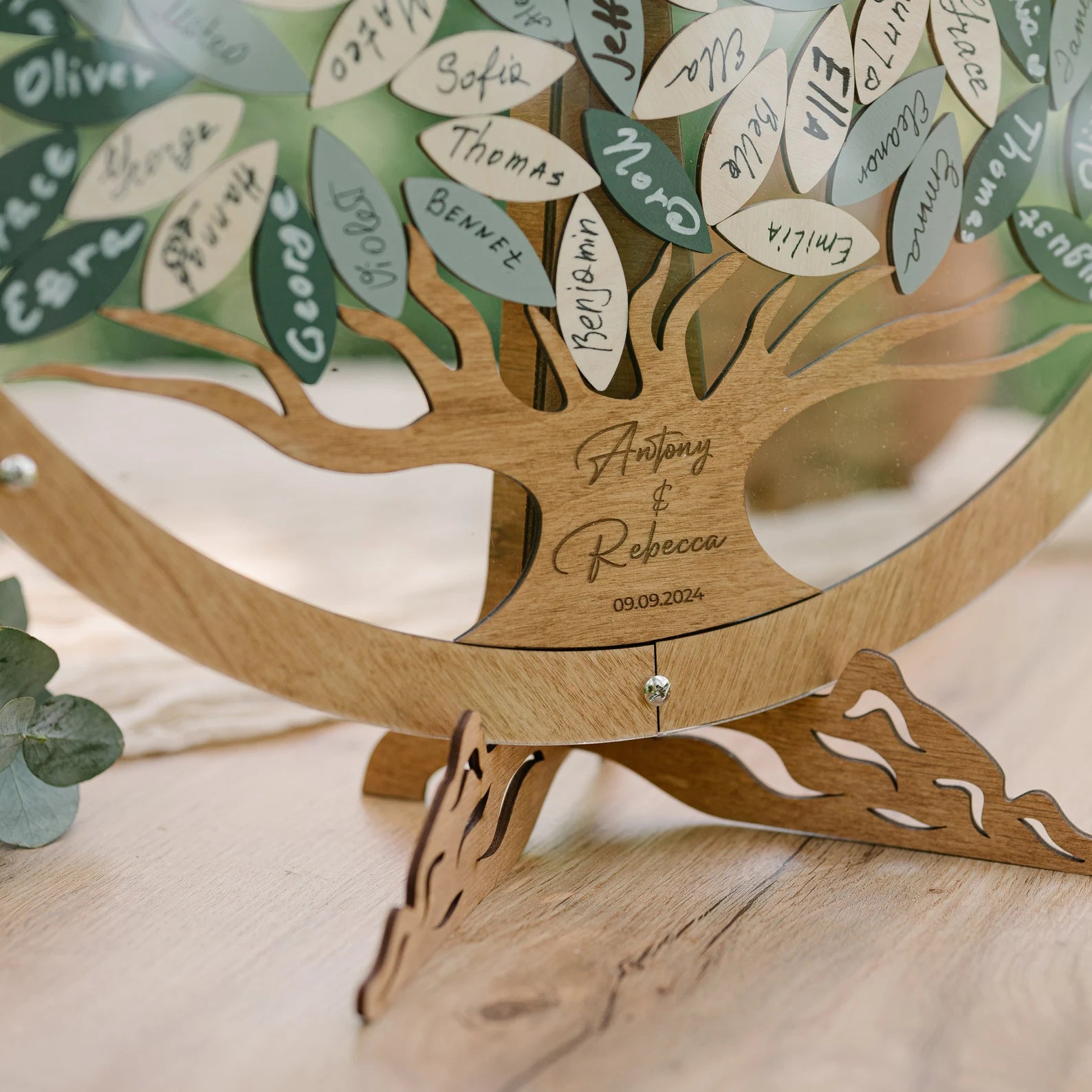 Alternative au livre d'or de mariage personnalisé avec arbre généalogique