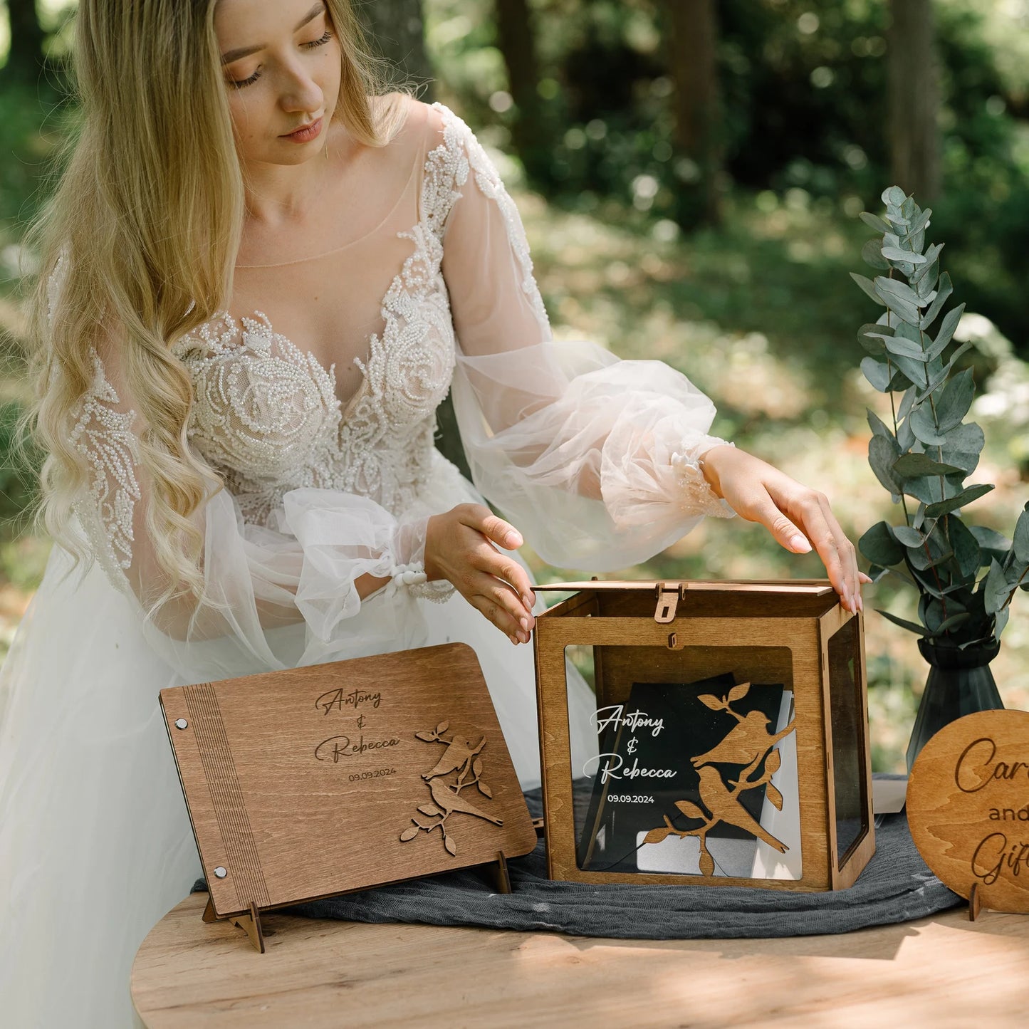 Personalized Family Tree Card Box for Wedding