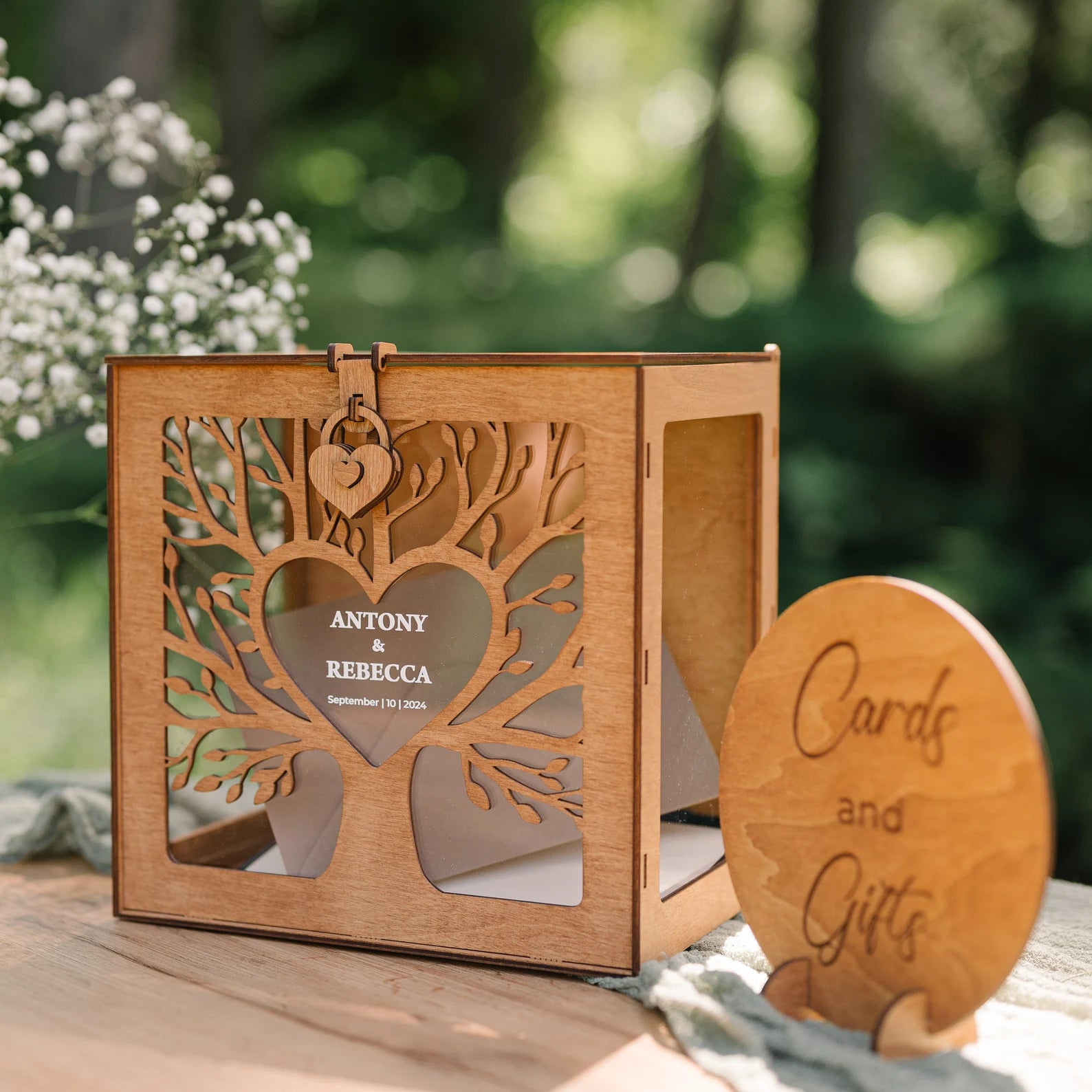 Personalized Family Tree Card Box for Wedding