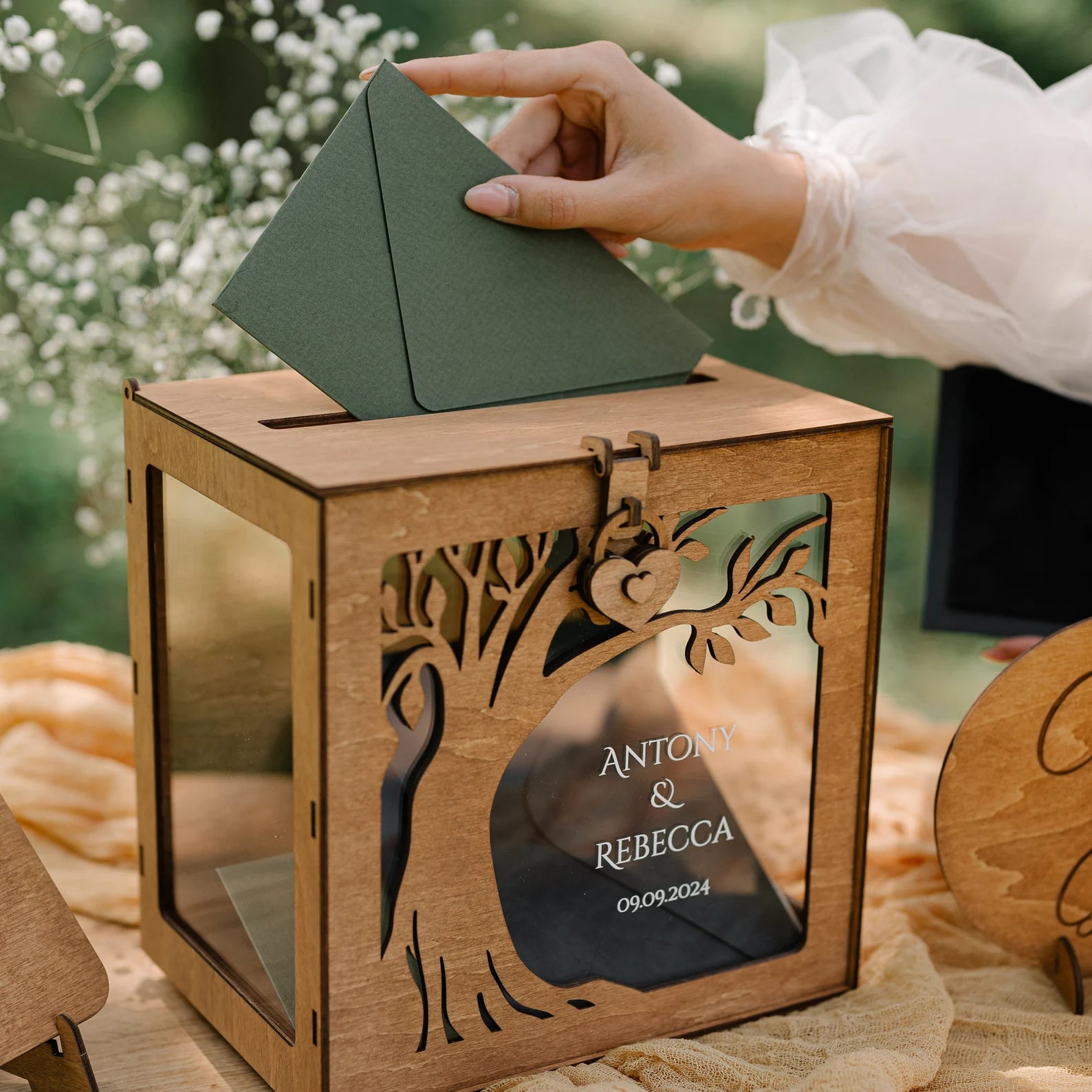 Personalized Family Tree Card Box for Wedding
