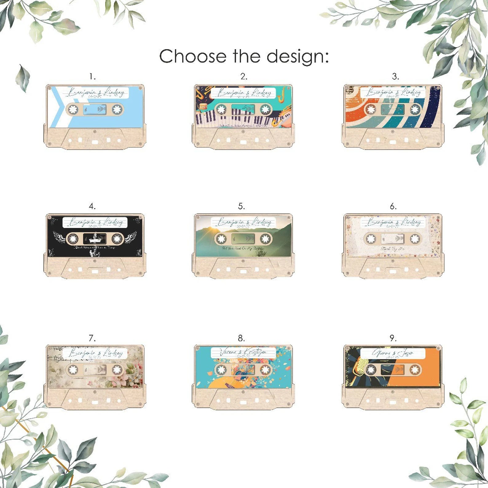 Cassette de mariage rétro Save the Dates