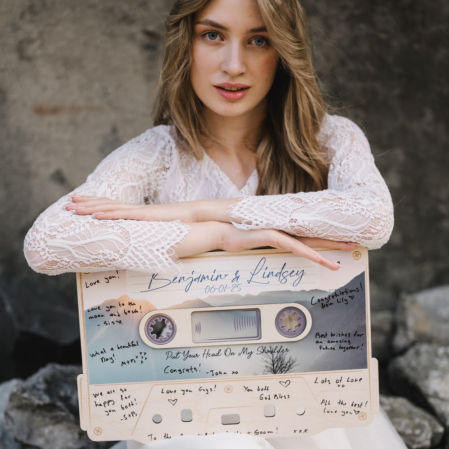 Retro Music Cassette-shaped Wedding Sign