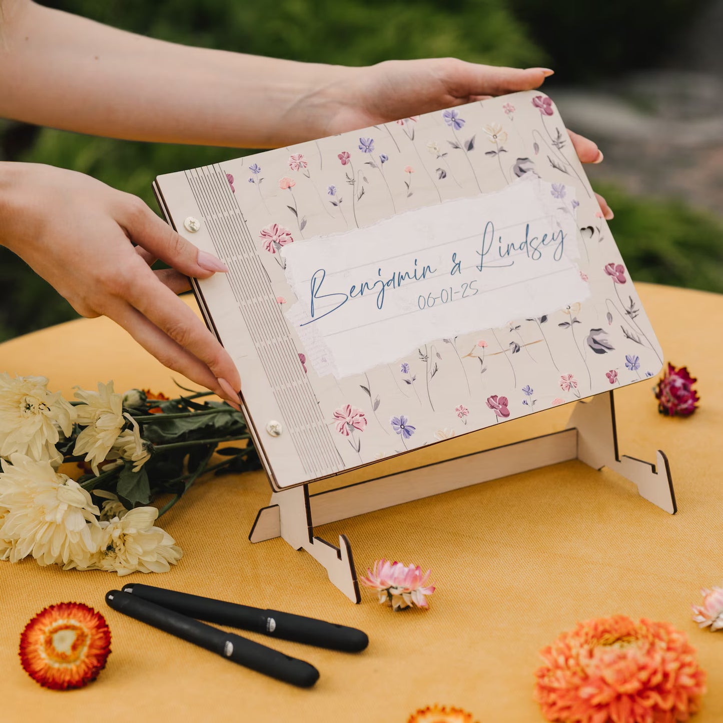 Personalized Retro Wedding Guest Book