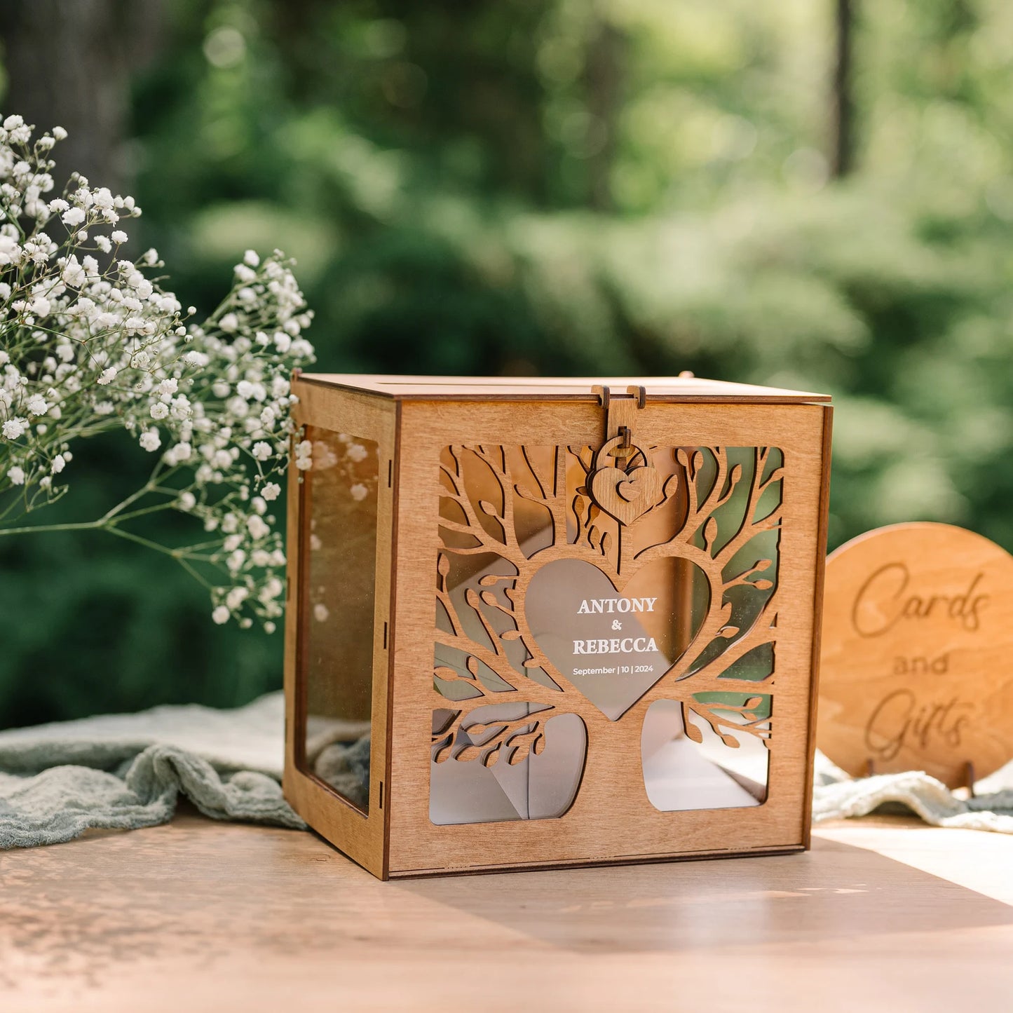 Personalized Family Tree Card Box for Wedding