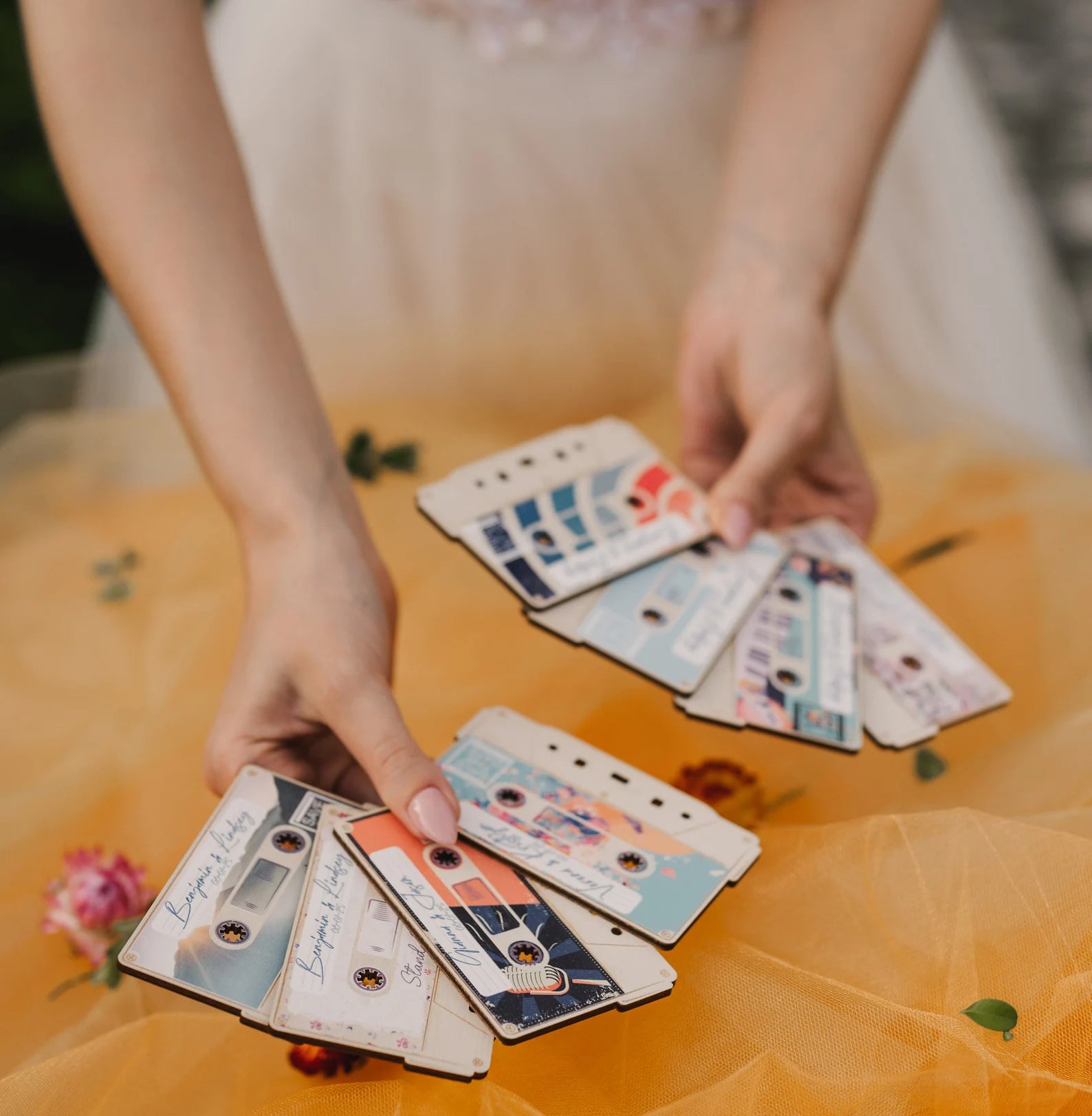 Cassette de mariage rétro Save the Dates