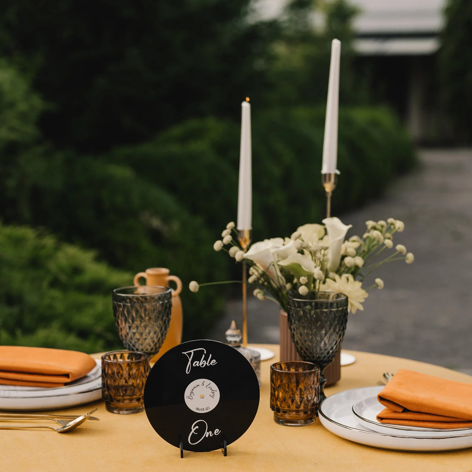 Numéros de table de mariage en disque vinyle