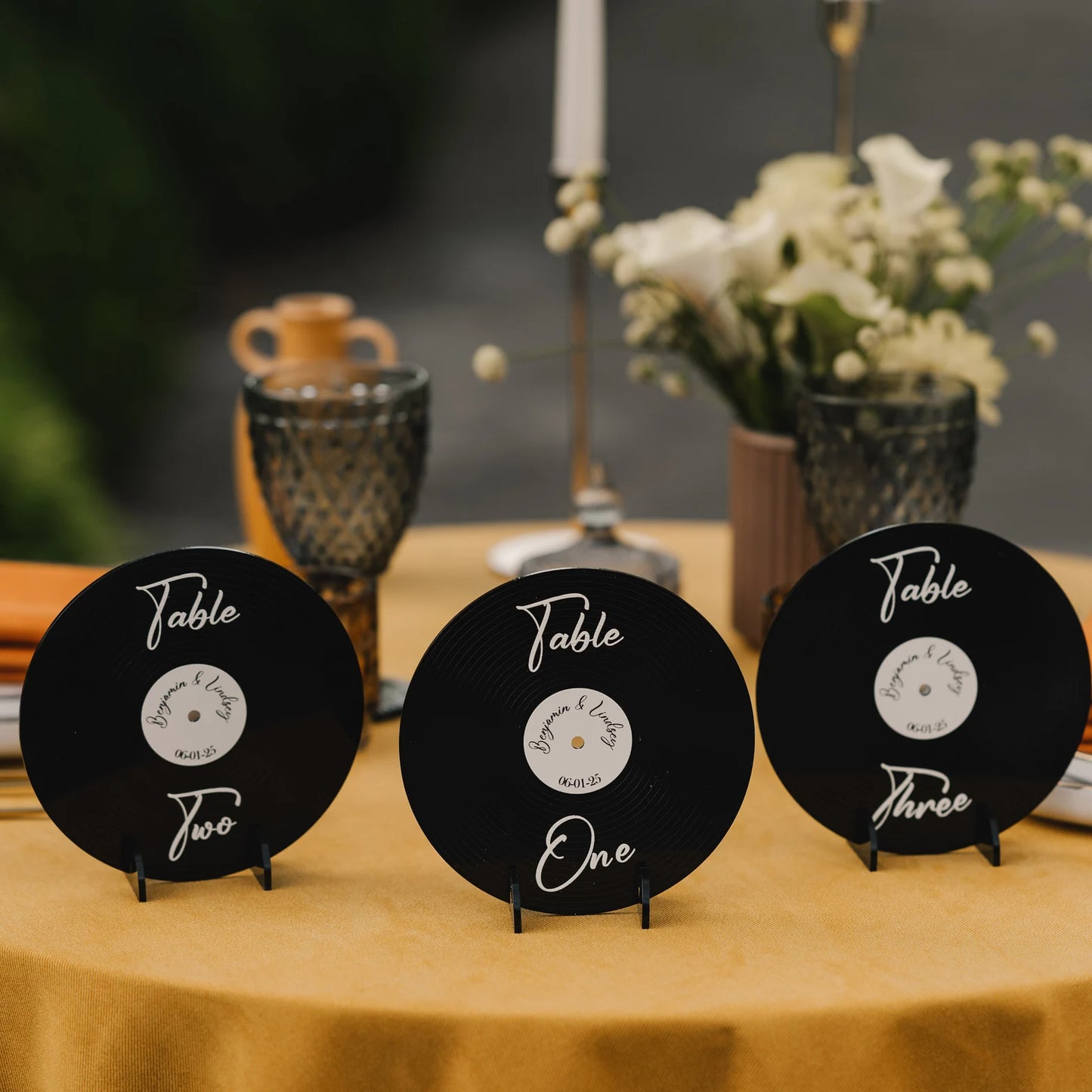 Vinyl Record Wedding Table Numbers