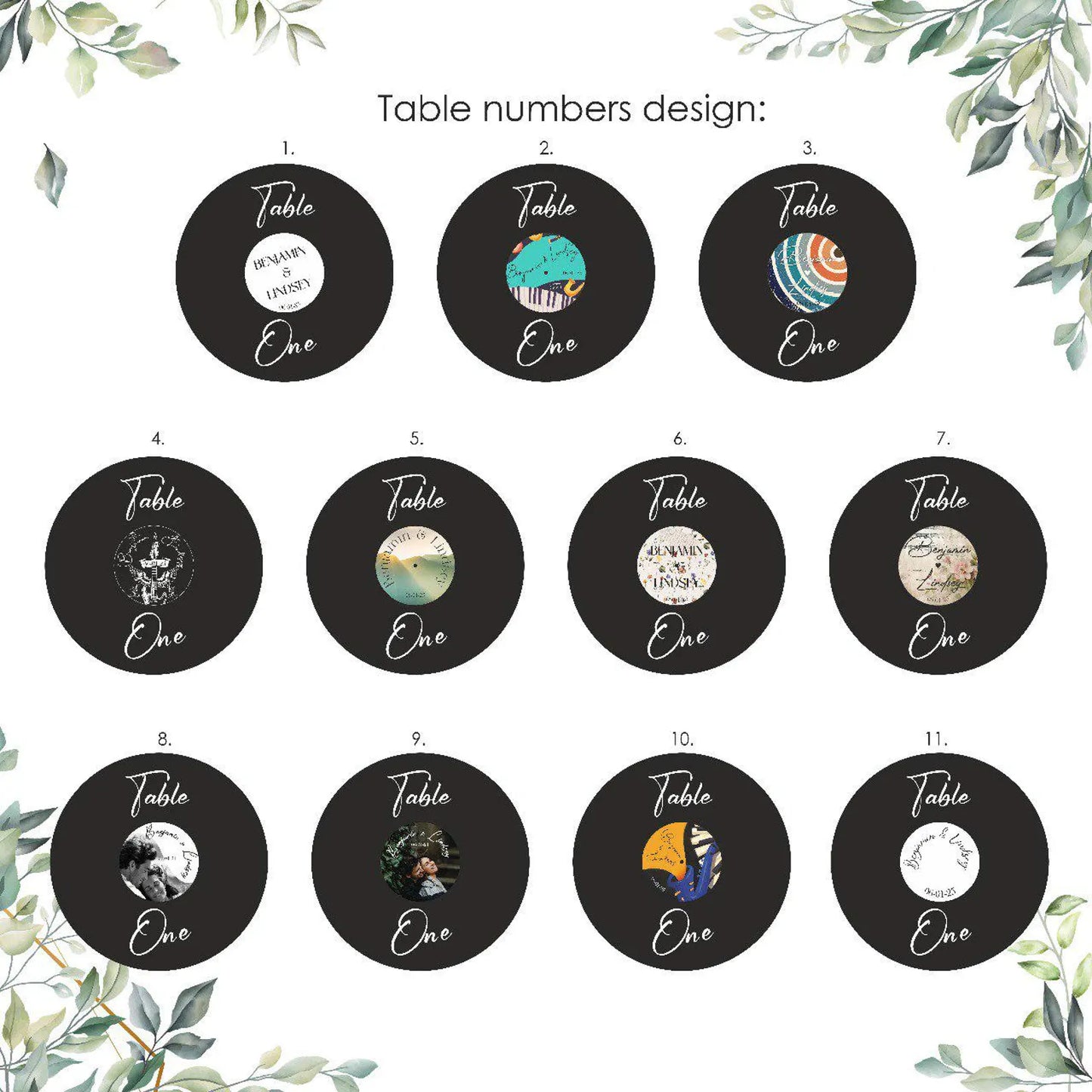 Vinyl Record Wedding Table Numbers