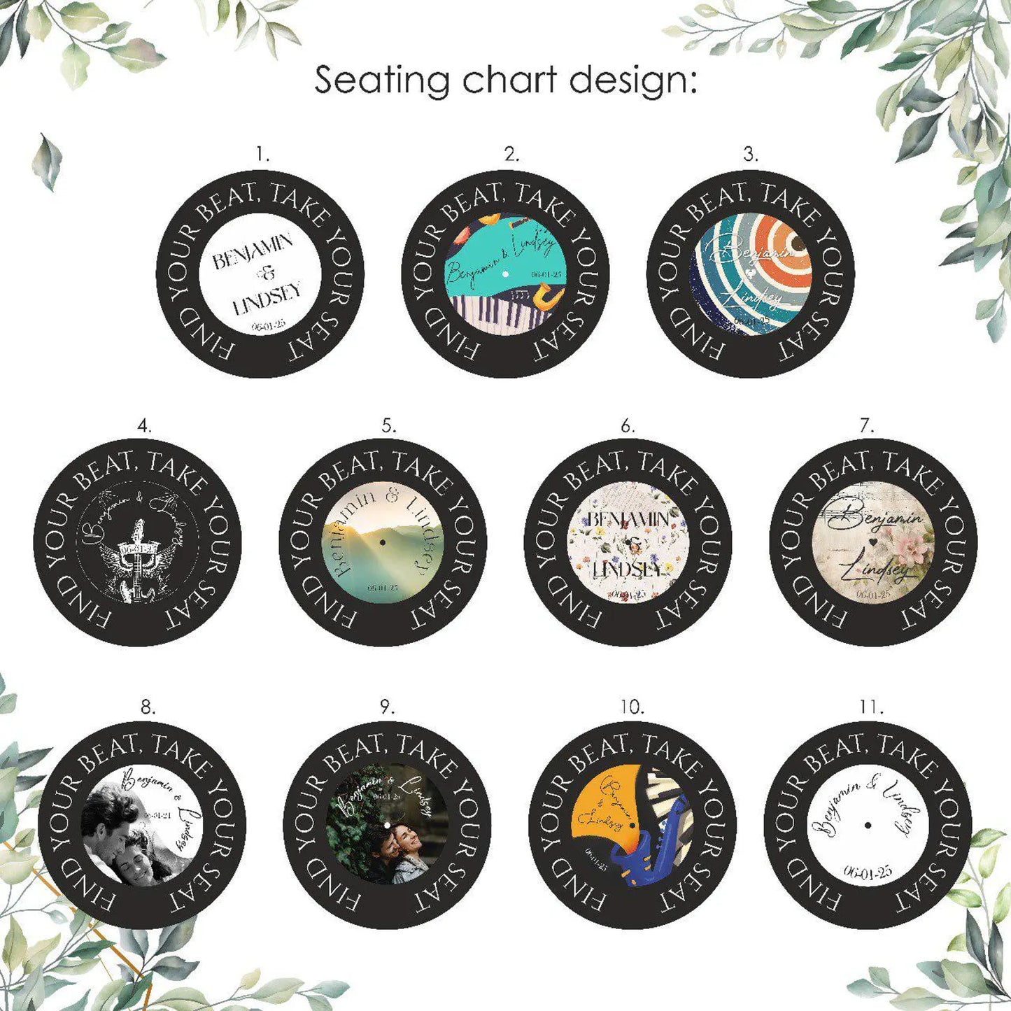 Vinyl Record Wedding Seating Chart