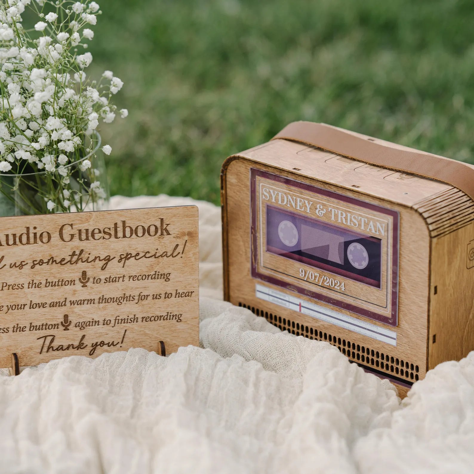 Audio Guest Book Alternative for Retro Music Wedding
