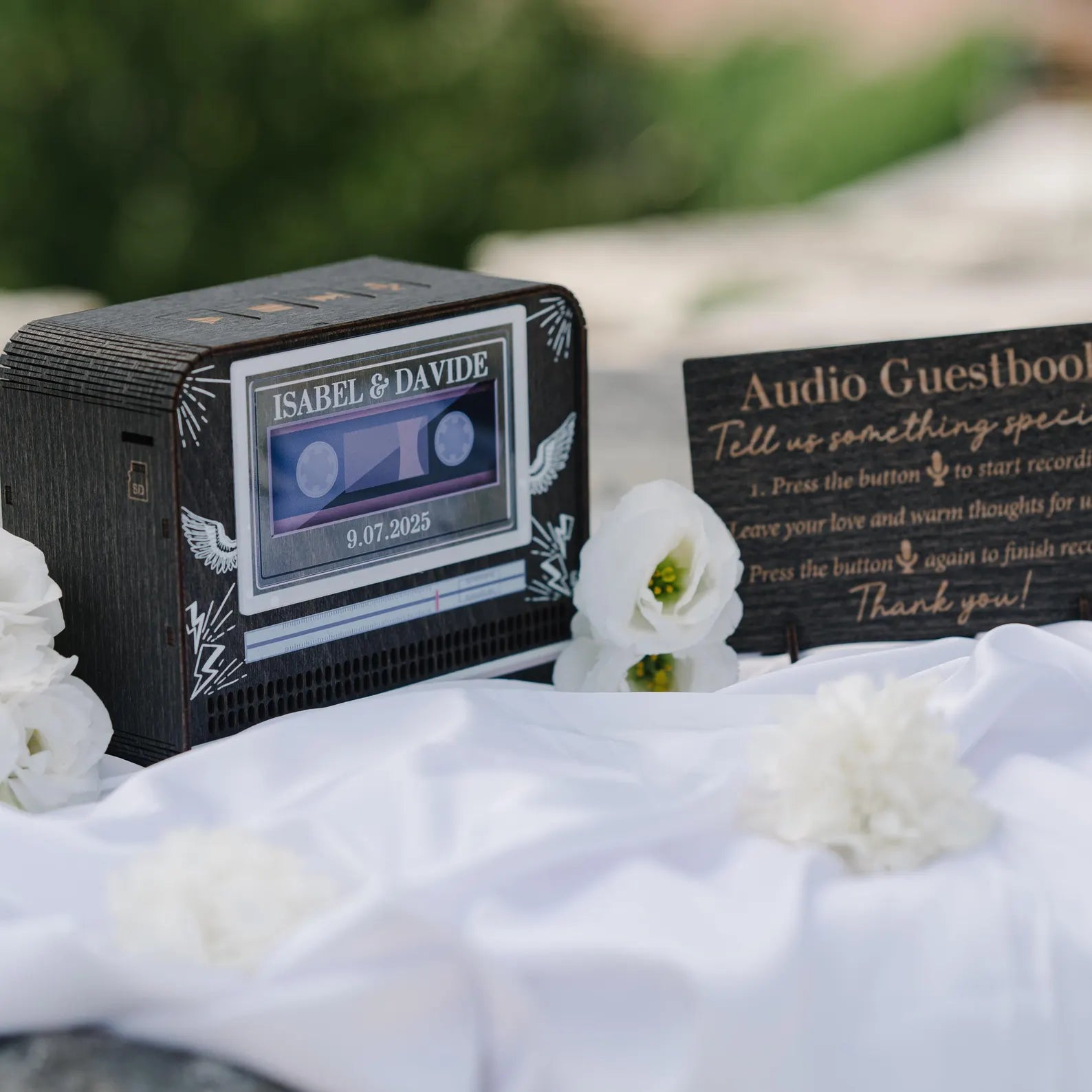 Audio Guest Book Alternative for Retro Music Wedding