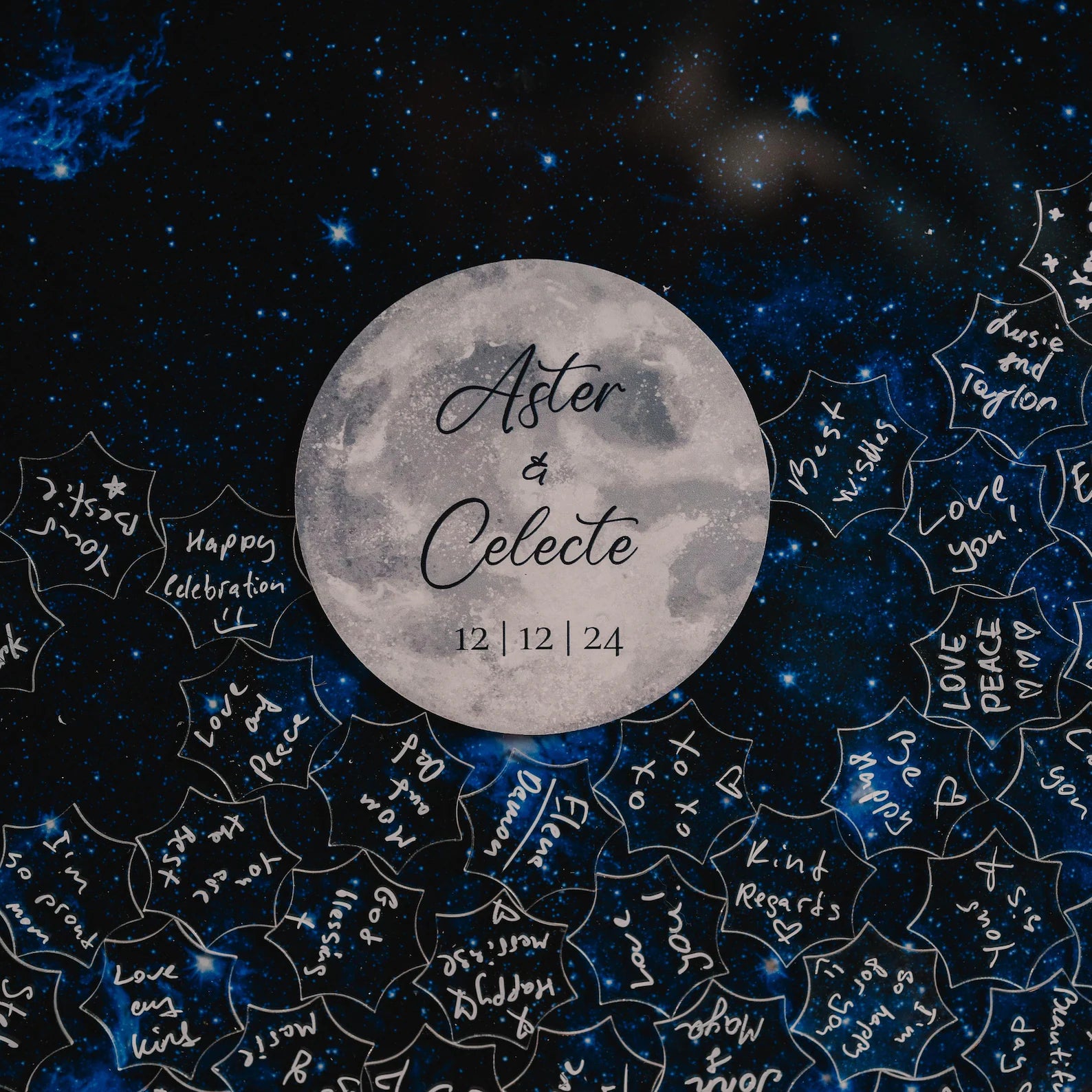 Celestial Wedding Guest Book Alternative with LED Light