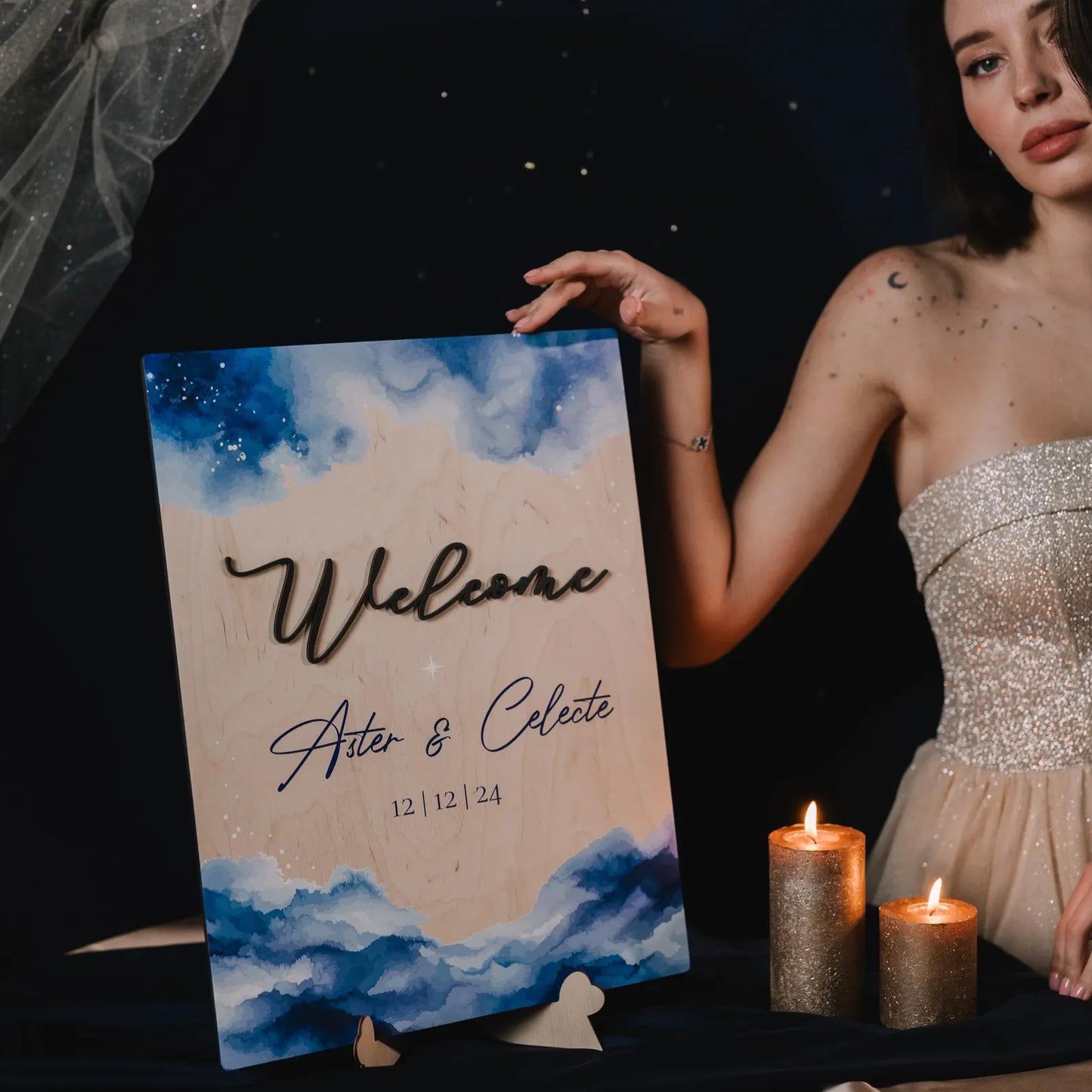 Personalized Celestial Wedding Welcome Sign