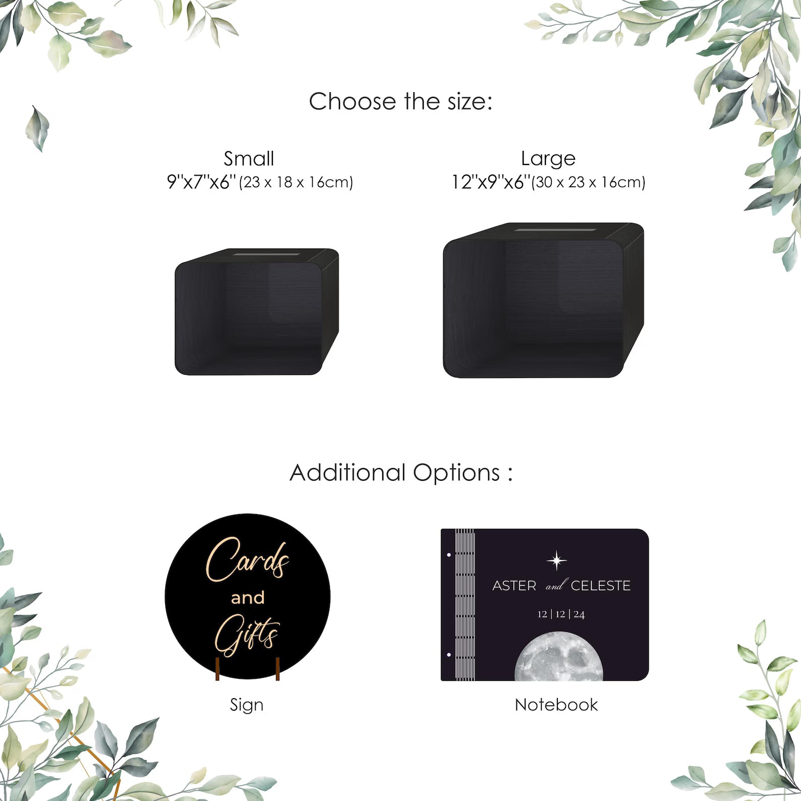 Personalized Celestial Wedding Card Box