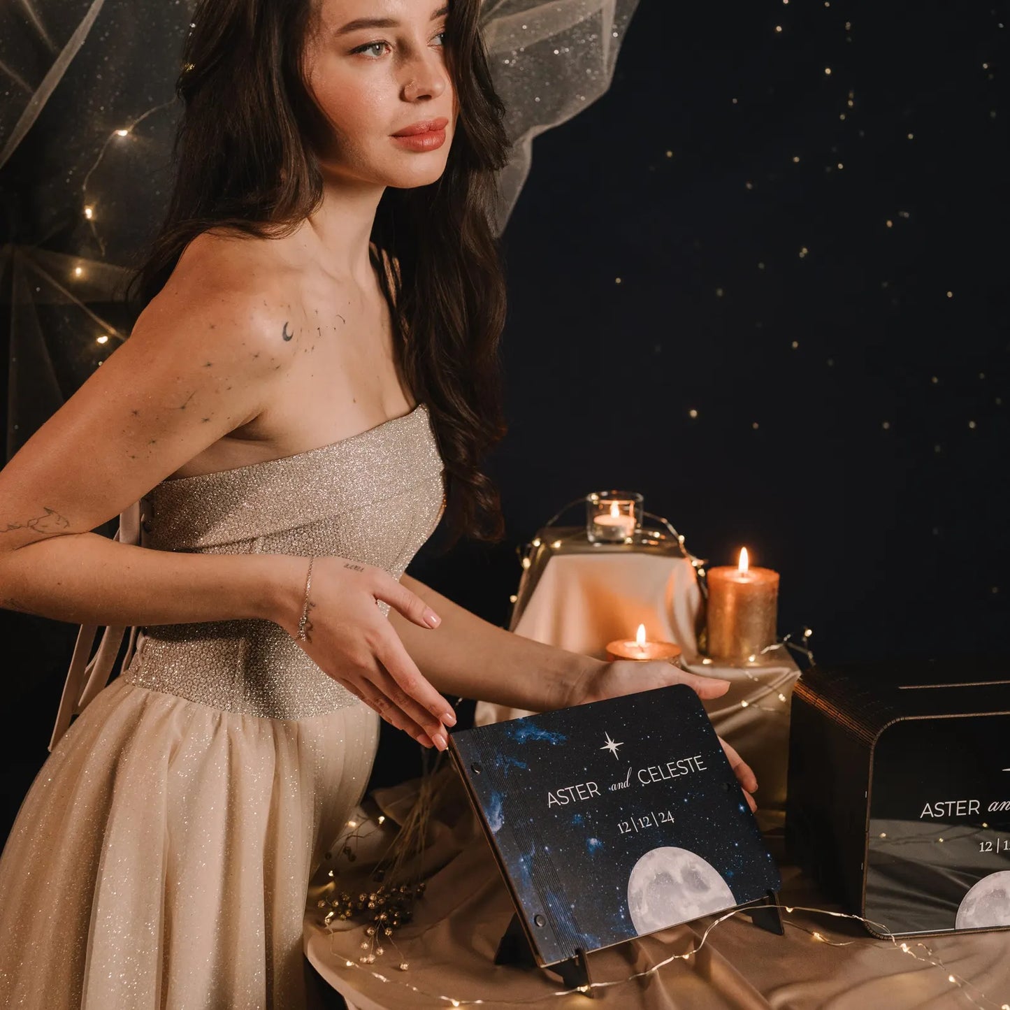 Personalized Celestial Wedding Guest Book