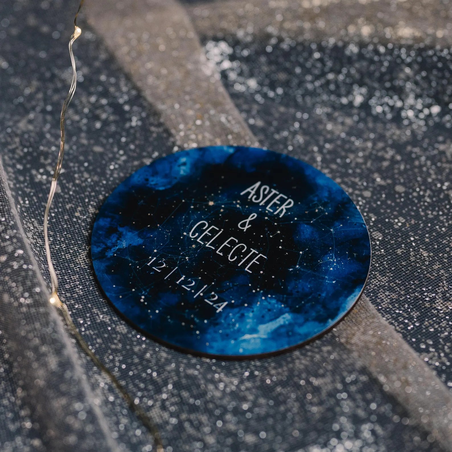 Personalized Celestial Wedding Coasters, Wedding Favors for Guests