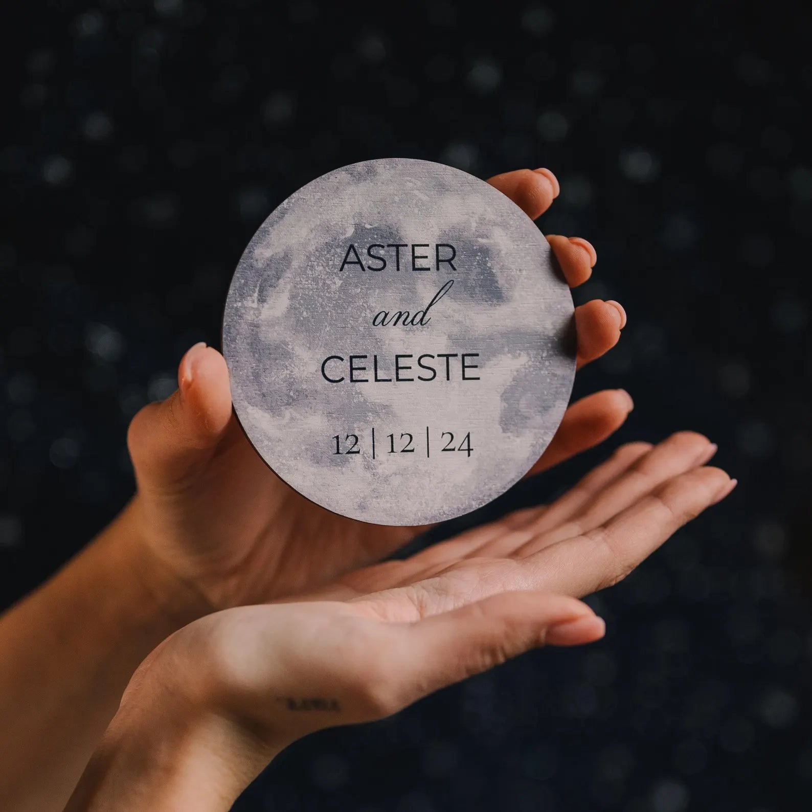 Personalized Celestial Wedding Coasters, Wedding Favors for Guests