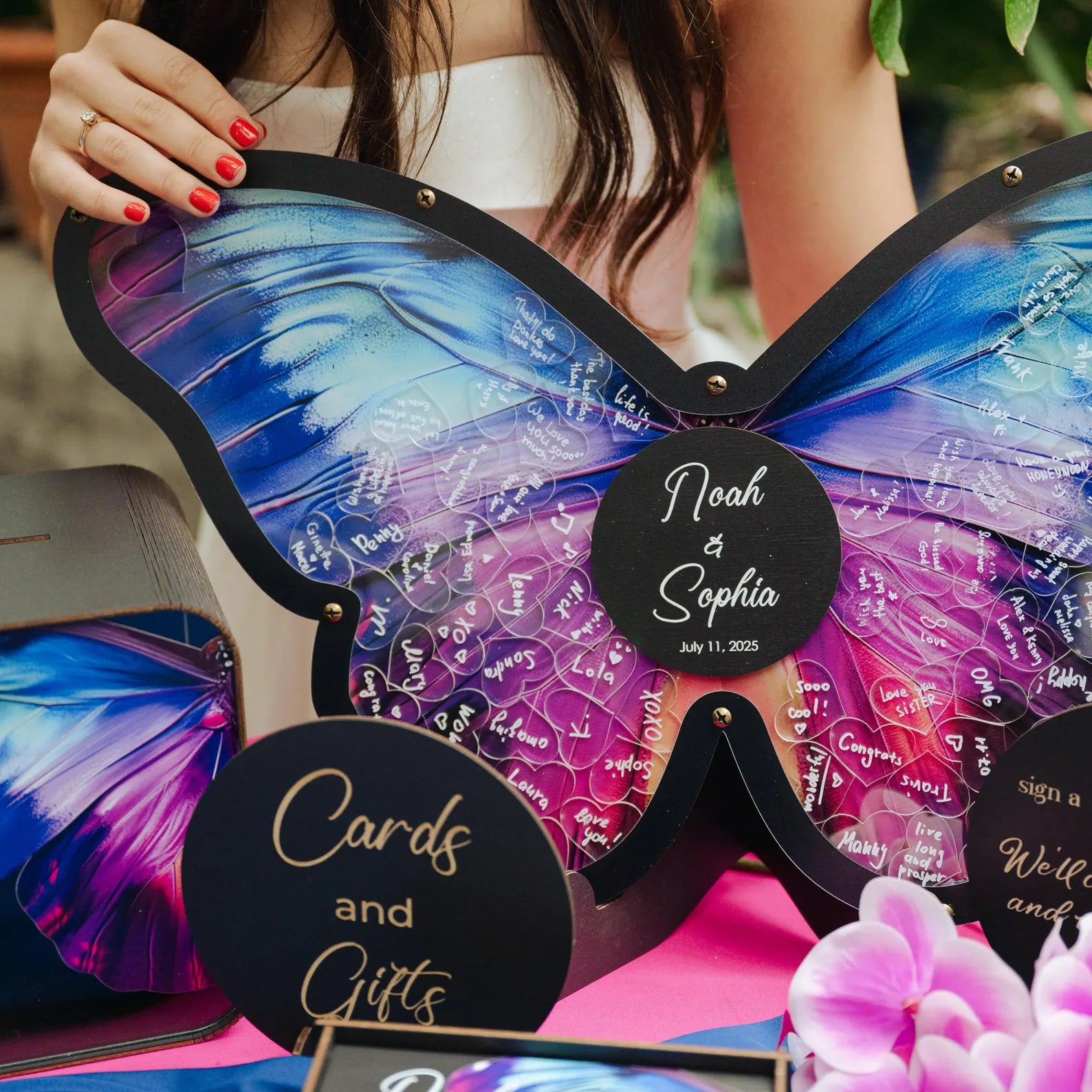 Butterfly Wedding Guest Book Alternative for Tropical Wedding