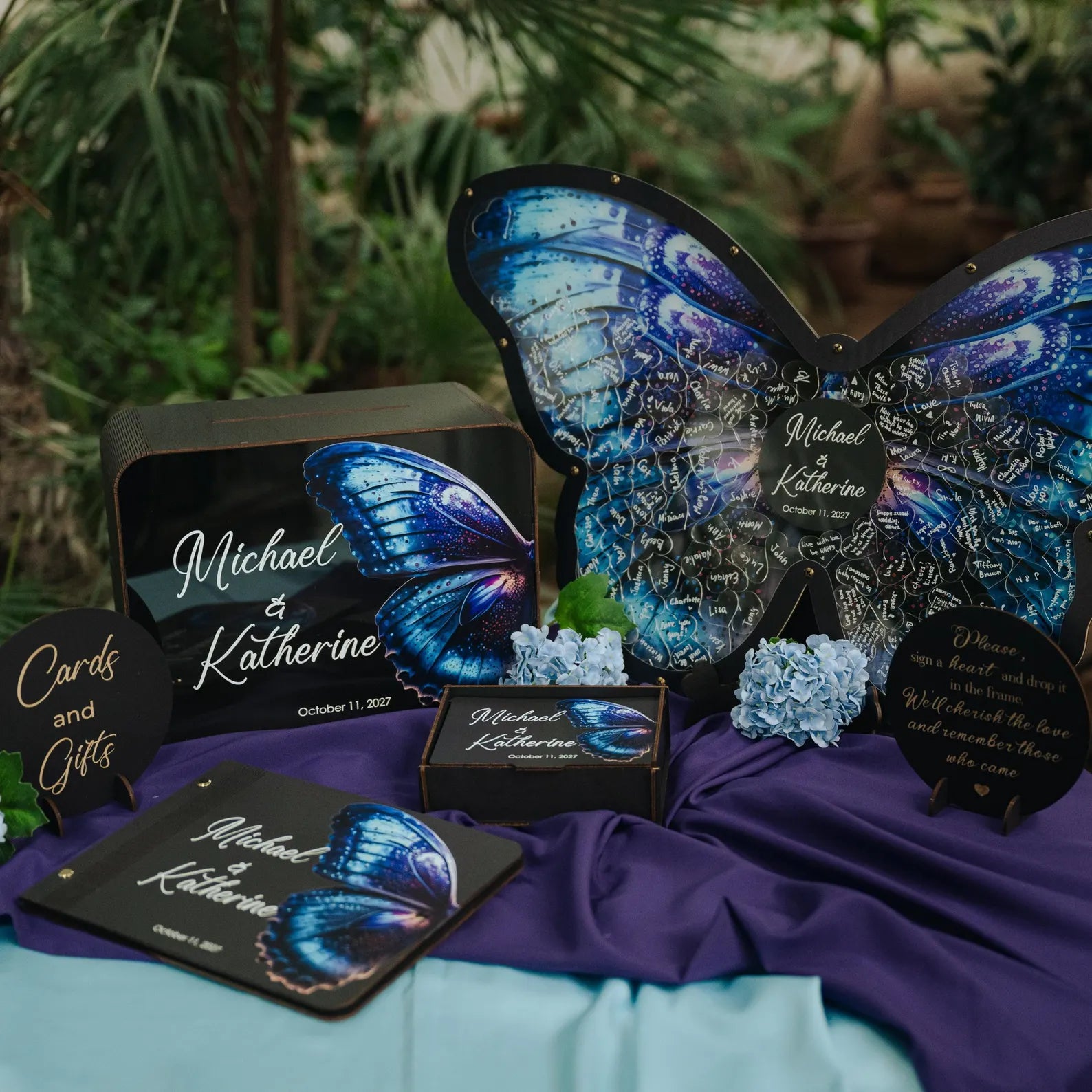 Butterfly Wedding Guest Book Alternative for Tropical Wedding