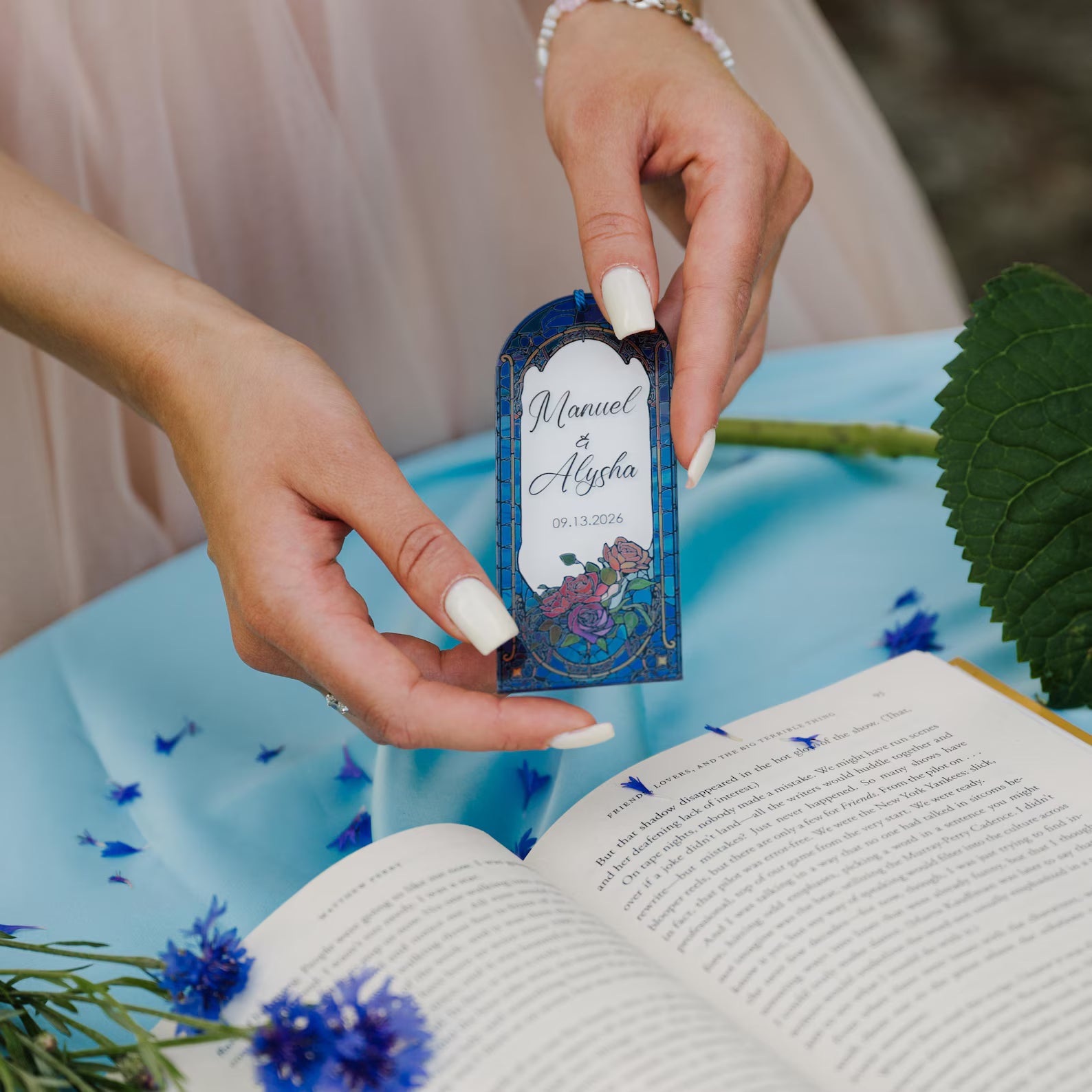 Stained Glass Effect Bookmark: Personalized Fairytale & Medieval Wedding Favor