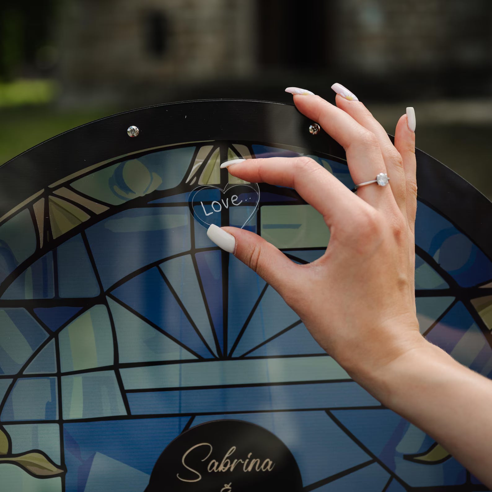 Stained Glass Wedding Guest Book Alternative: Fairytale Rose Design