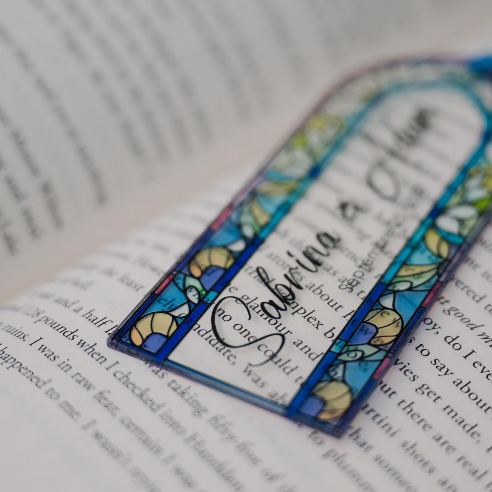 Stained Glass Effect Bookmark: Personalized Fairytale & Medieval Wedding Favor