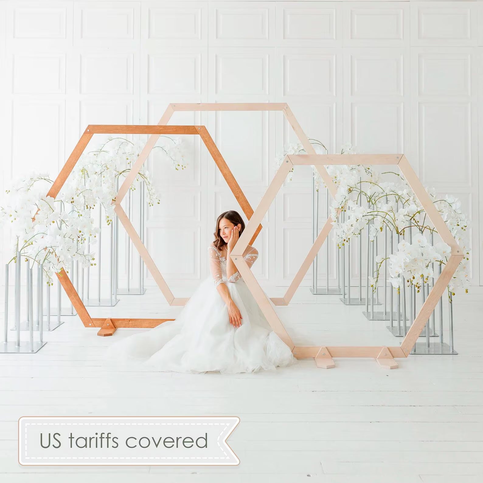 Wooden Wedding Arch: Hexagon, Triangle & Ruby-Shaped Wooden Arbor Backdrop